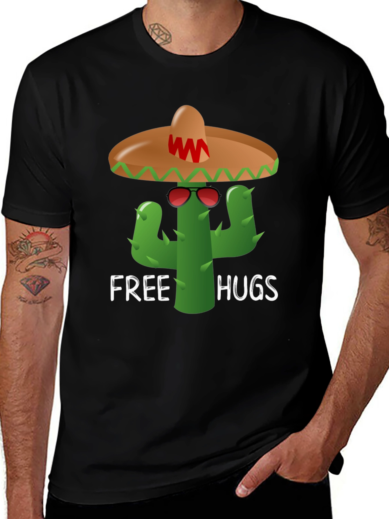 Variant 12 of Free Hugs Cactus Tee - Fun Graphic T-Shirt