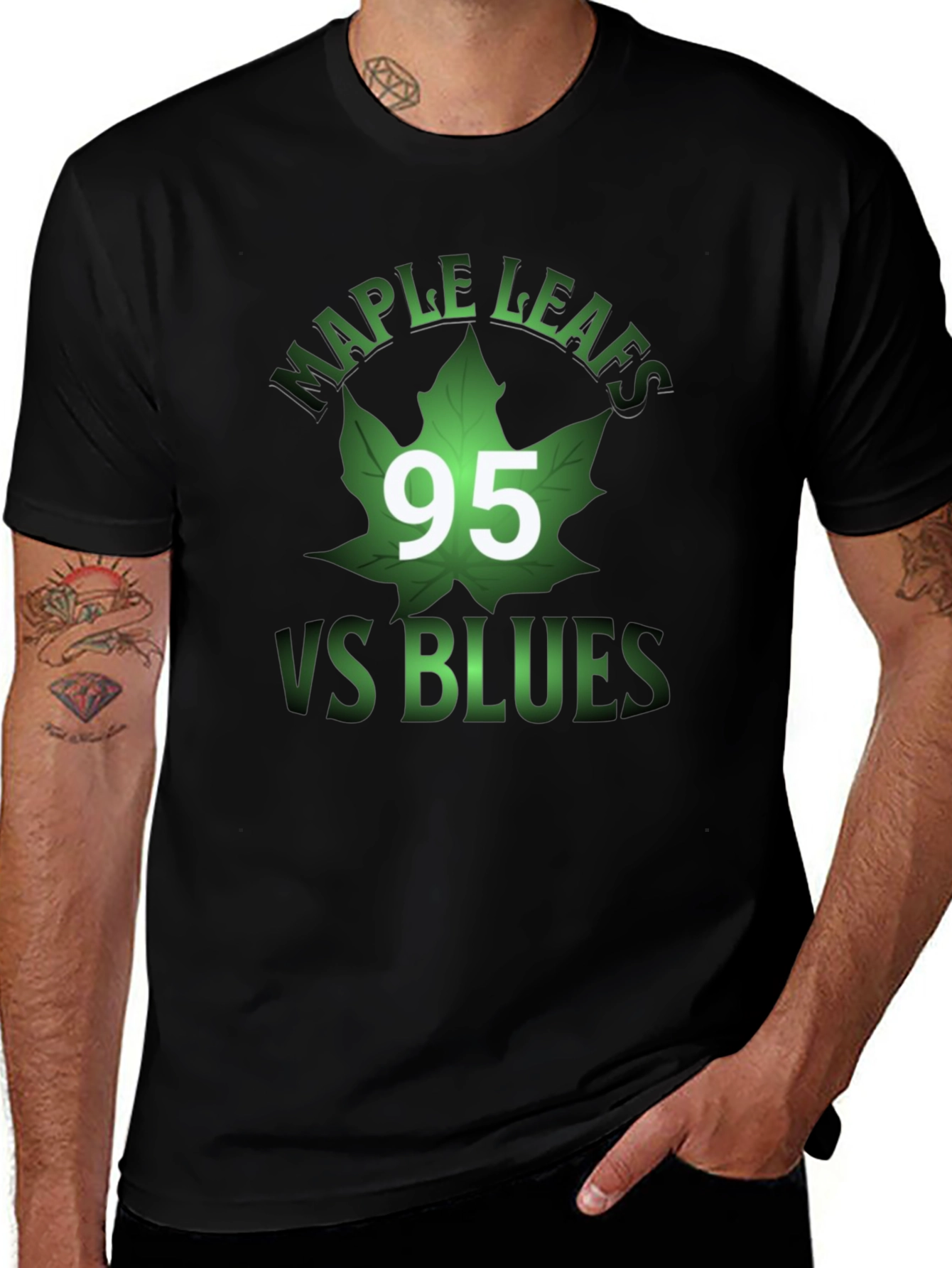 Maple Leafs VS Blues Black Graphic T-Shirt