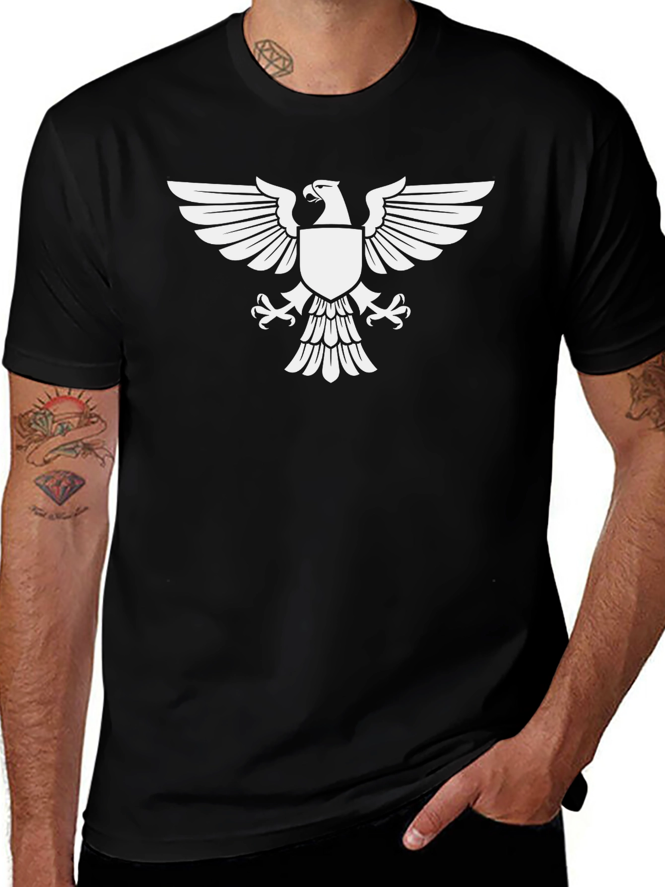 Variant 17 of Eagle Crest Graphic Tee - Black