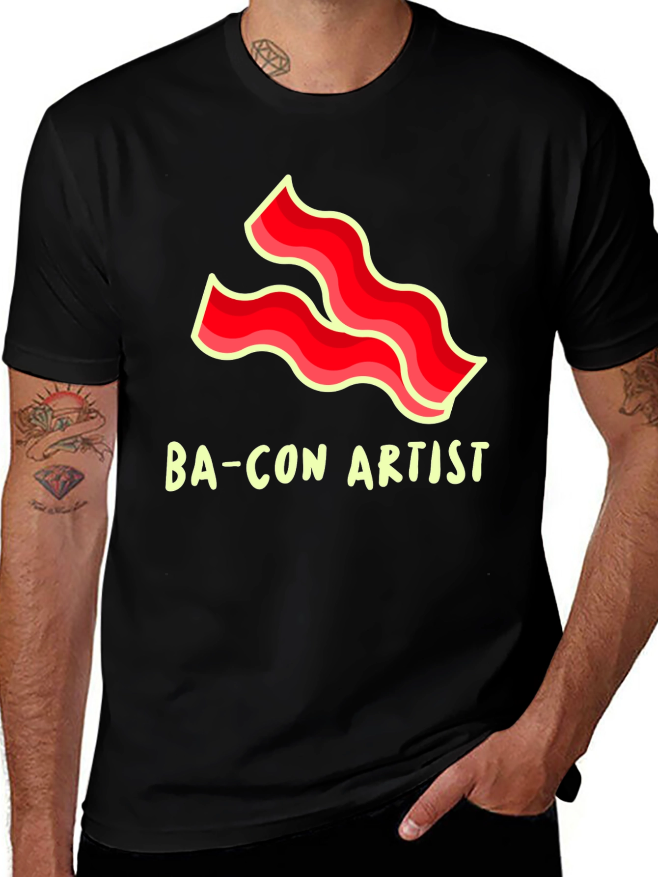 Variant 16 of Bacon Artist Black Graphic Tee