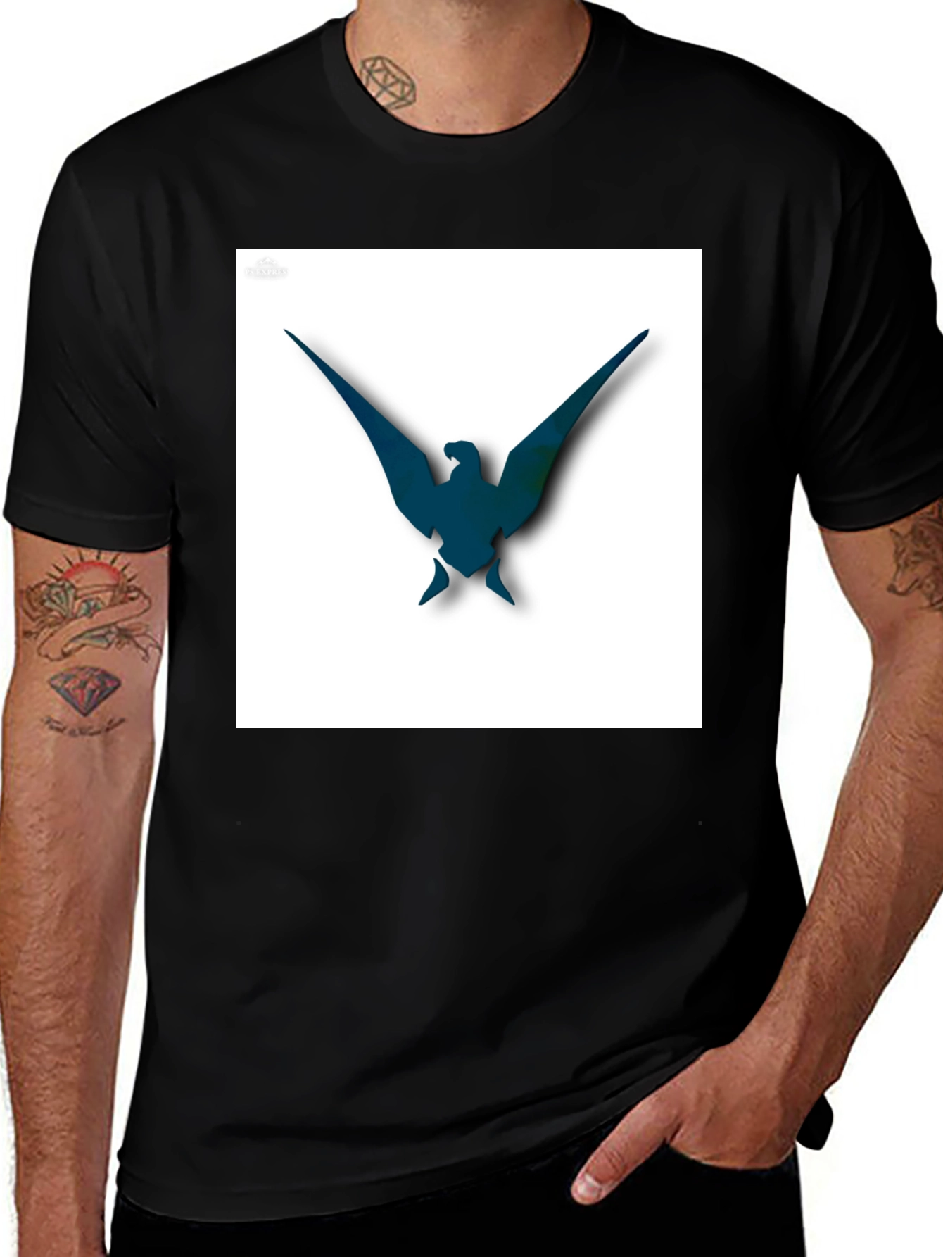 Variant 13 of Eagle Graphic Black T-Shirt - Stylish and Comfortable