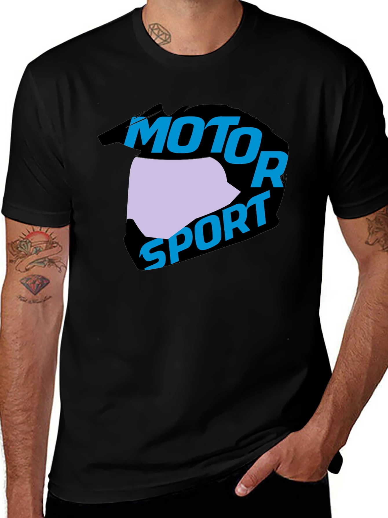Variant 5 of Motorsport Helmet Graphic Black T-Shirt