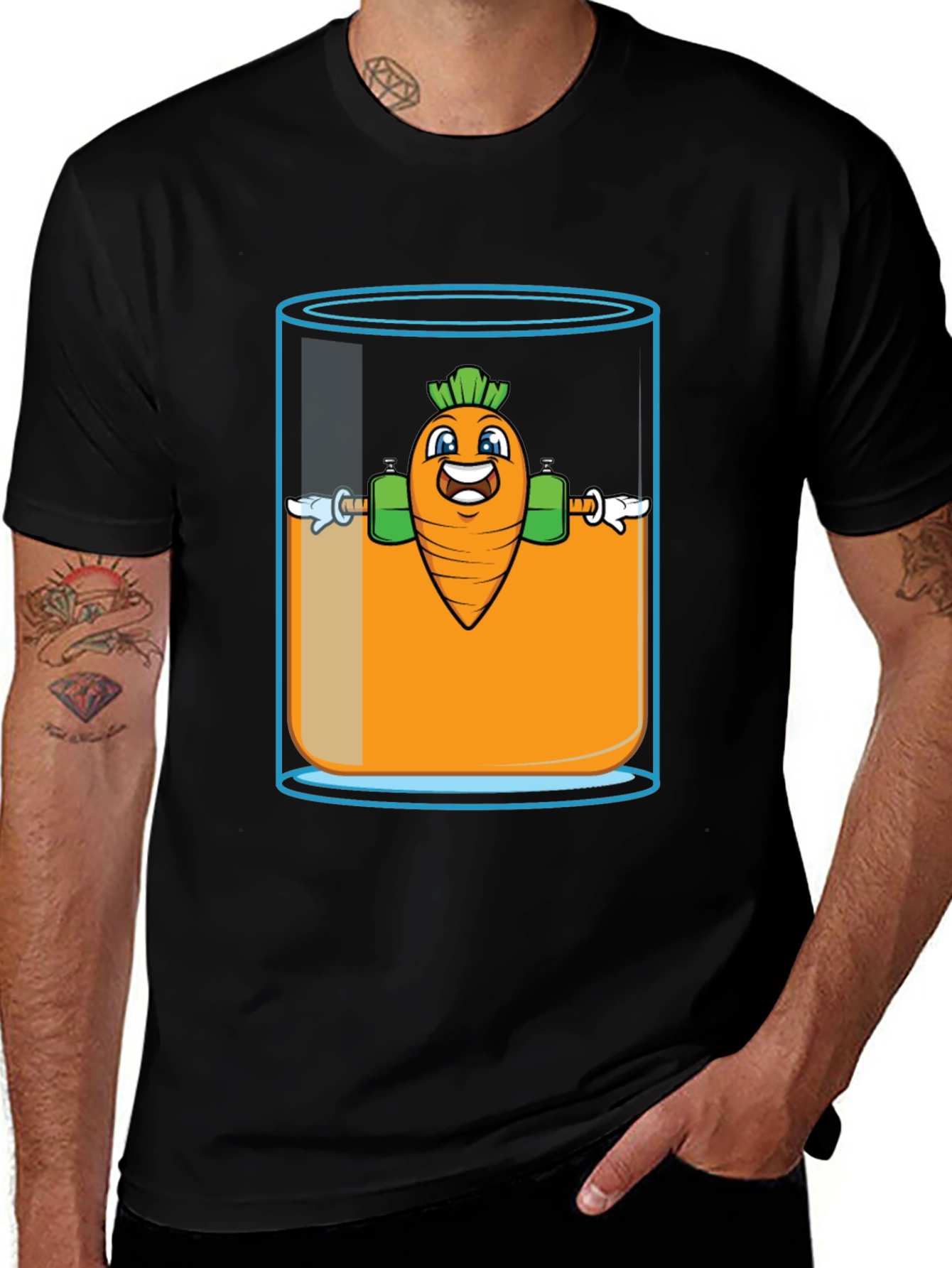 Black Funny Carrot Juice Gym T-Shirt - Black main image