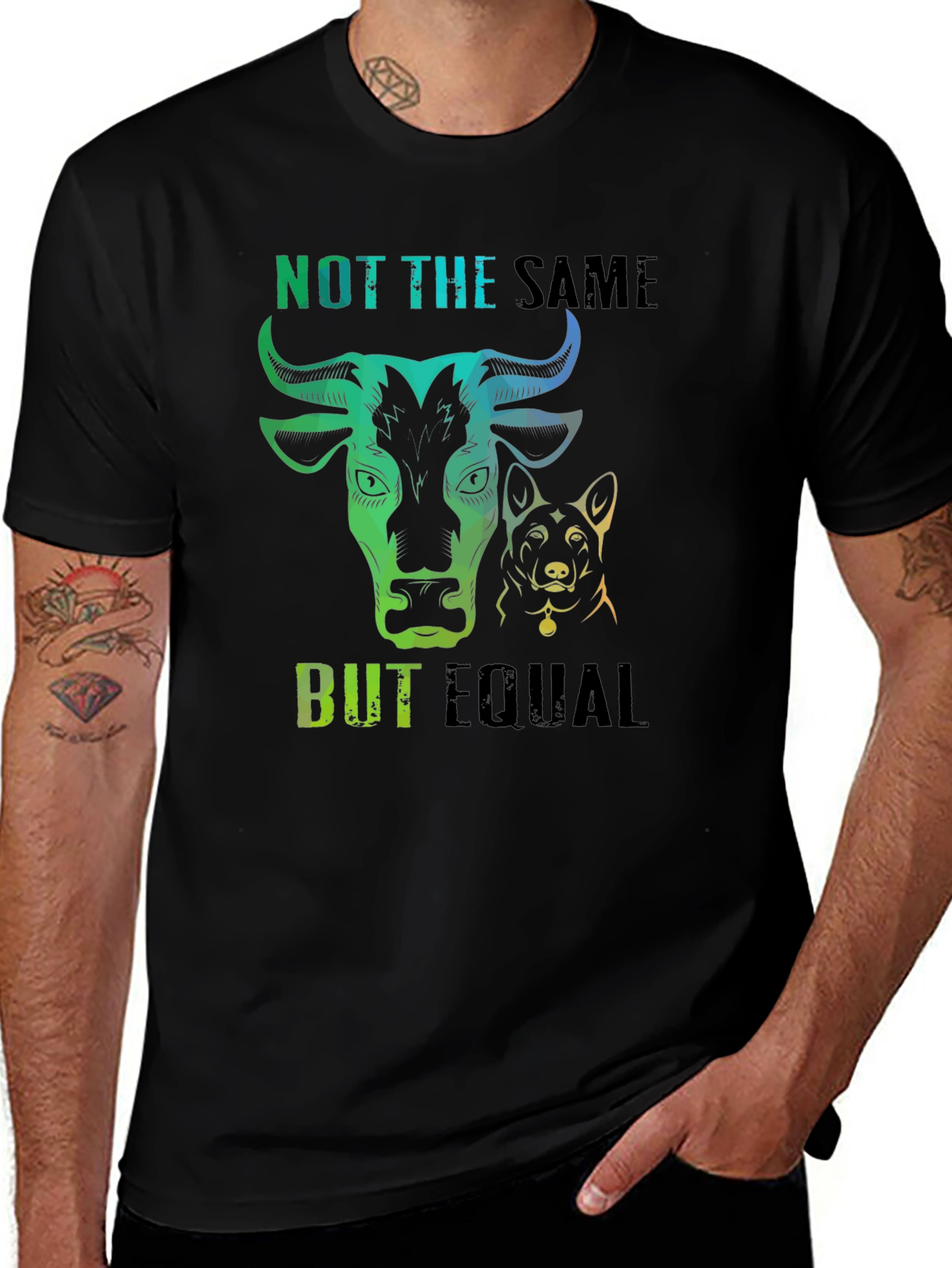 Variant 9 of Not The Same But Equal T-Shirt, Cow Dog Tee