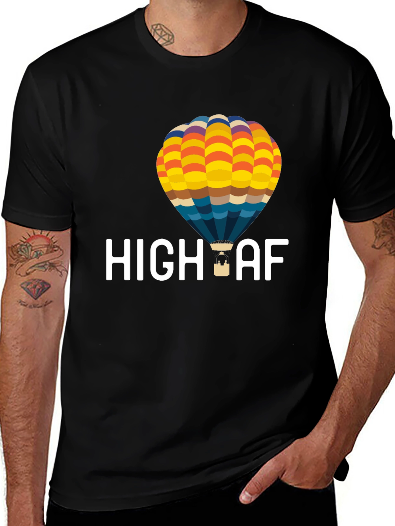 Black High AF Hot Air Balloon T-Shirt - Black main image
