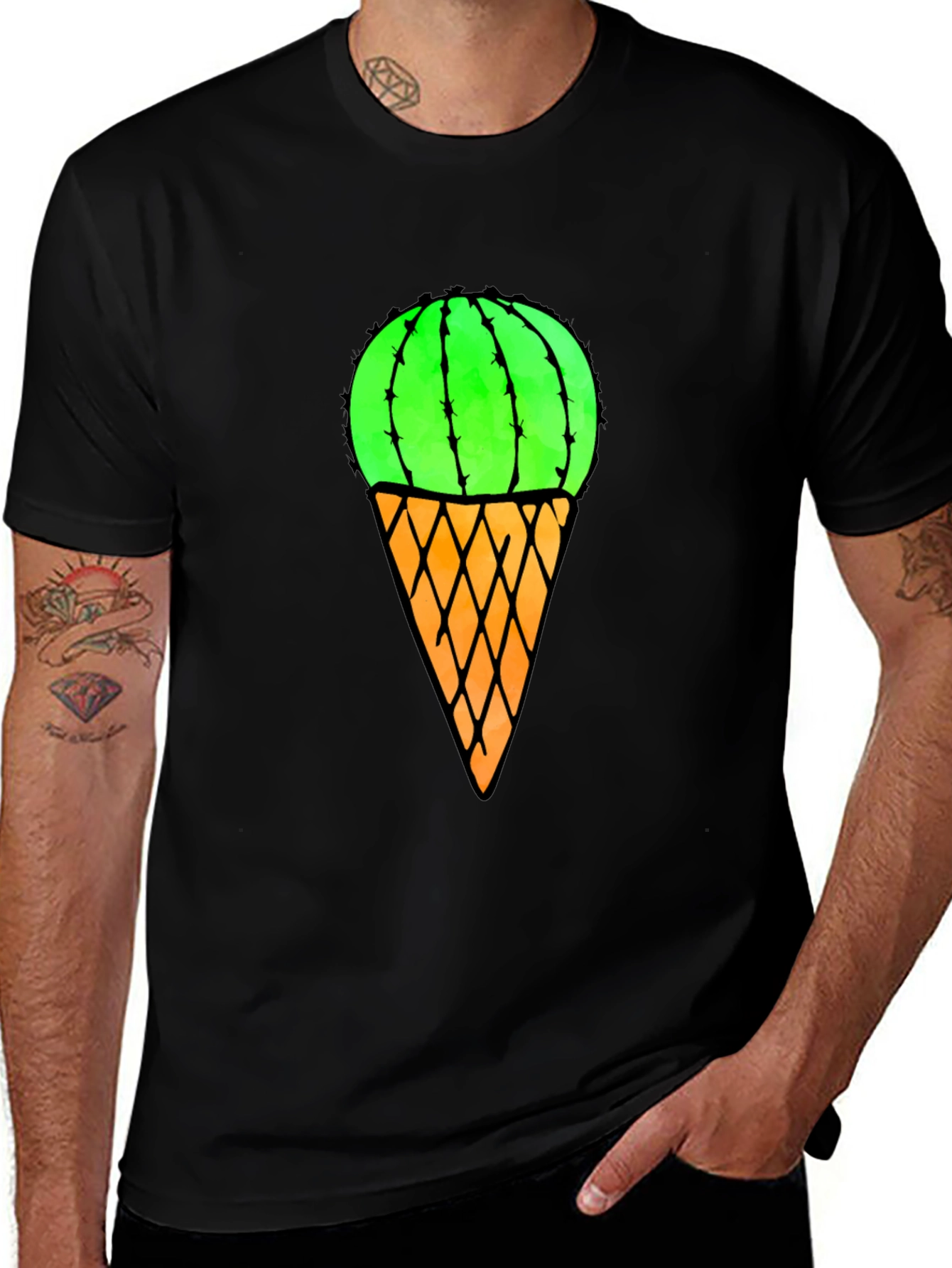 Variant 9 of Cactus Ice Cream T-Shirt - Unique Graphic Tee