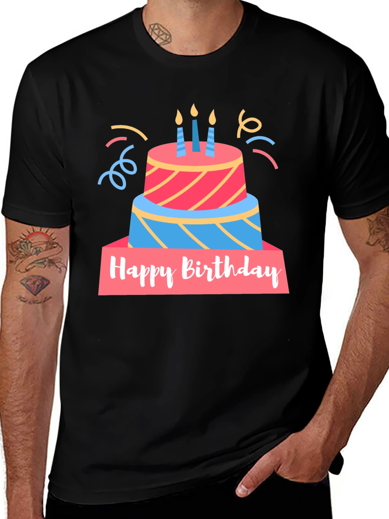 Variant 9 of Birthday Cake Graphic T-Shirt