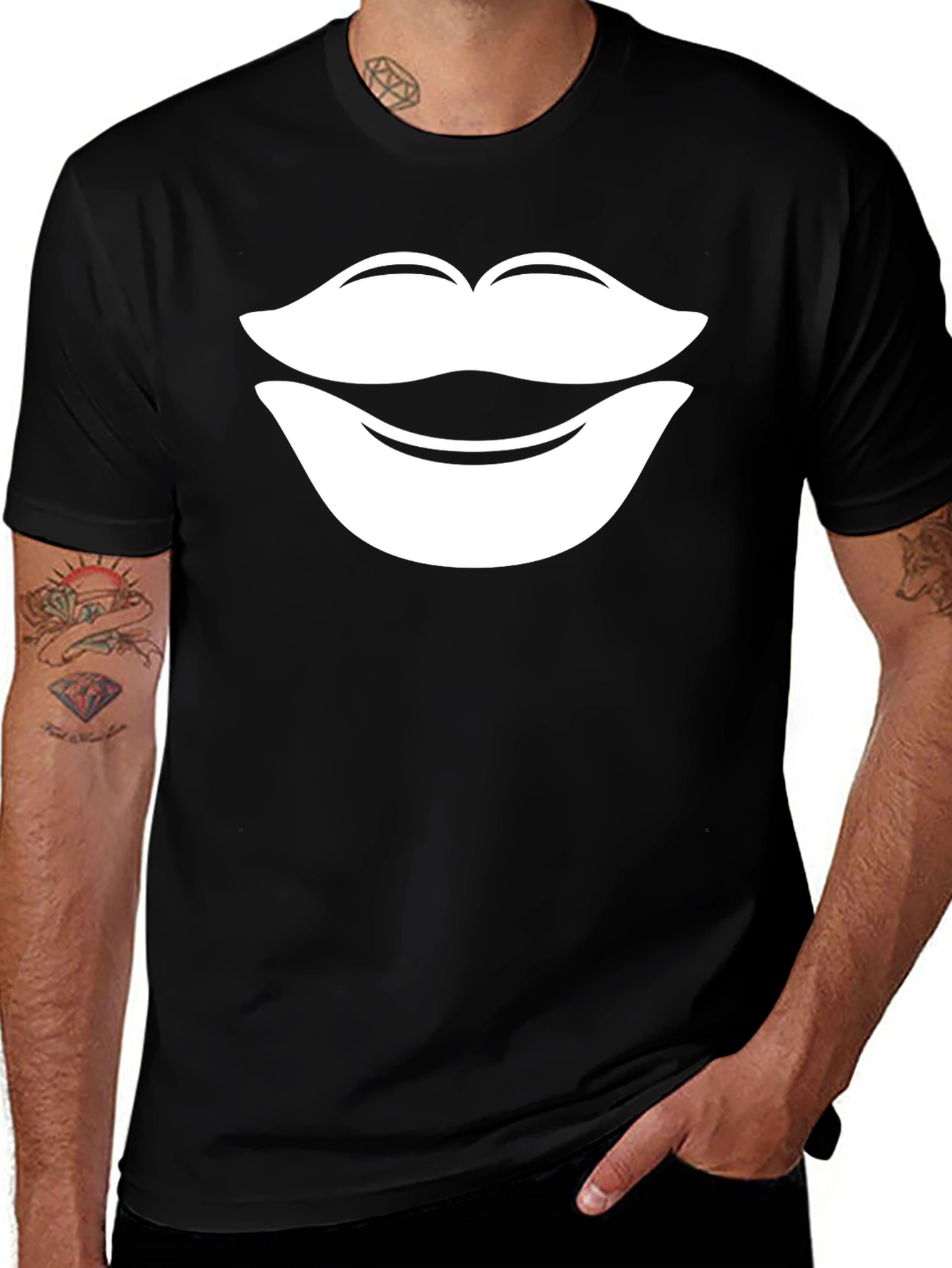Lip Graphic Tee - Bold & Stylish Black T-Shirt