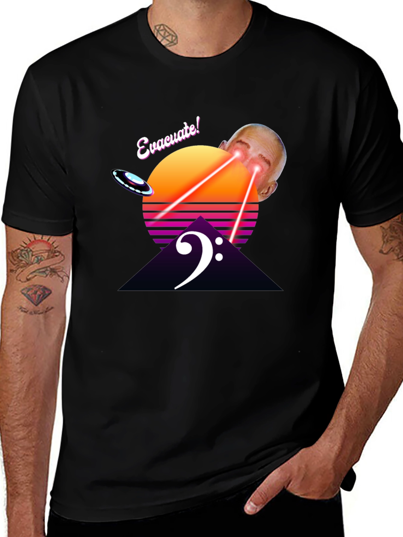 Variant 11 of Evacuate! Retro Graphic Tee - Sci-Fi Humor