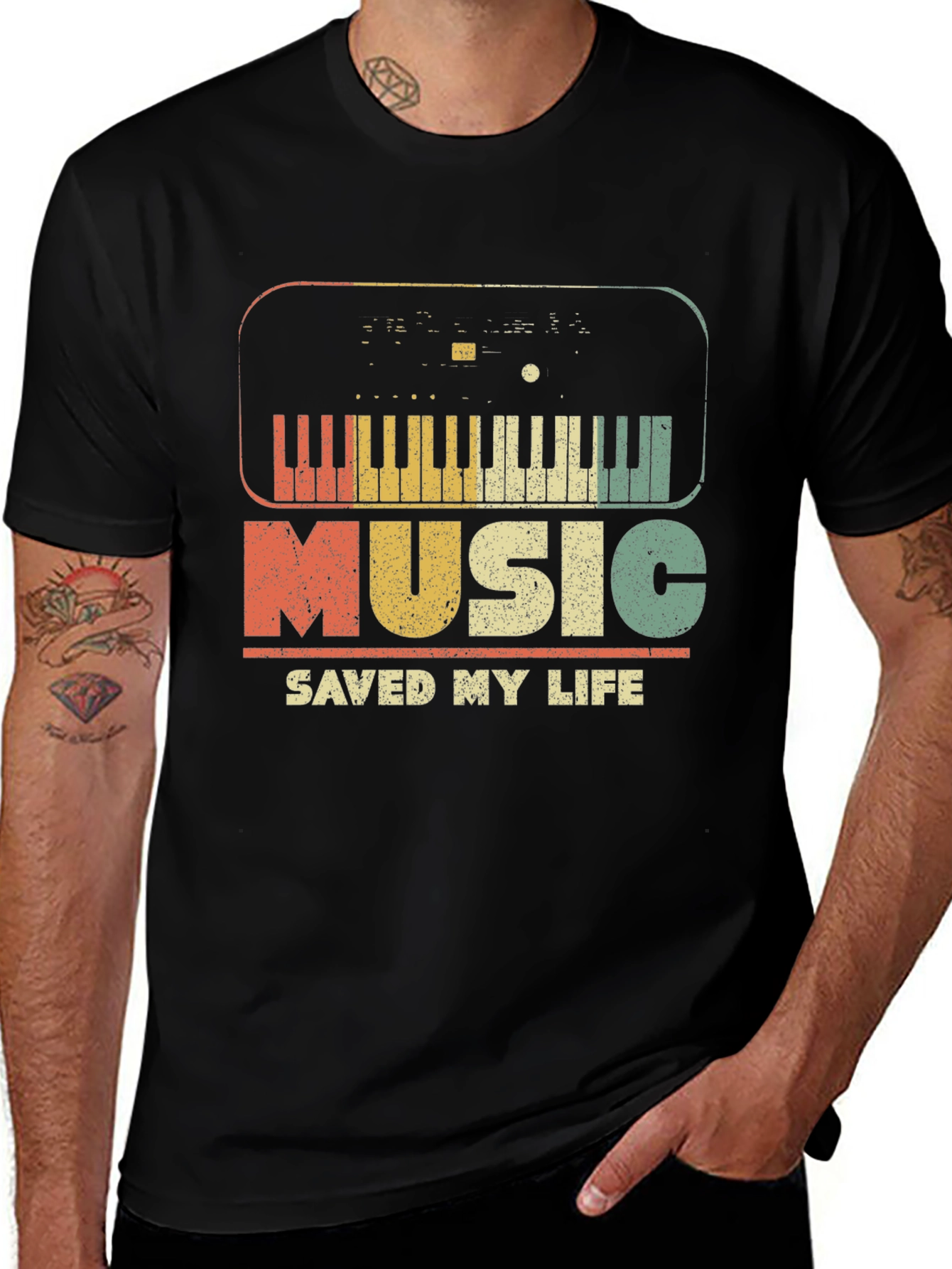 Variant 16 of Music Saved My Life Retro T-Shirt