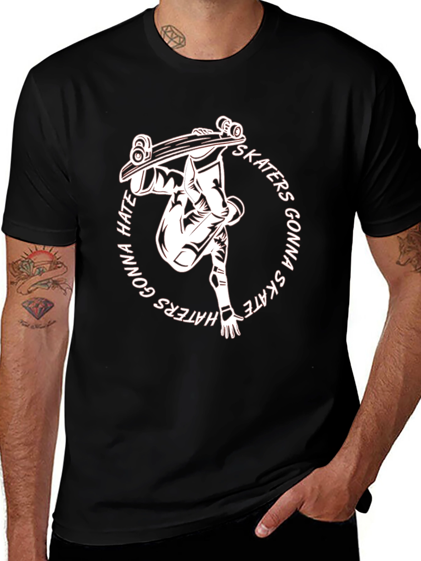 Variant 8 of Skaters Gonna Skate Black Graphic Tee