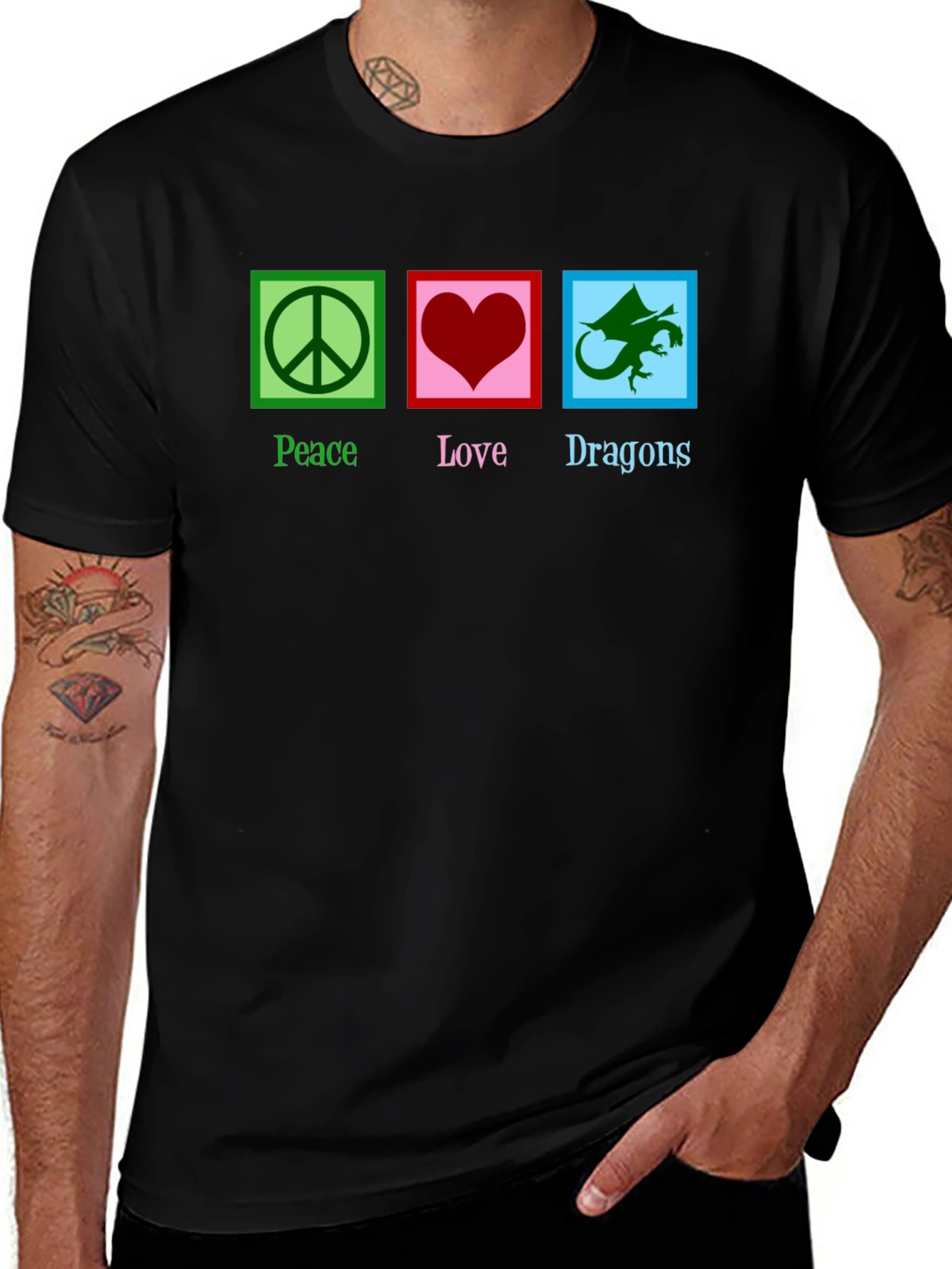 Variant 24 of Peace Love Dragons Graphic T-Shirt
