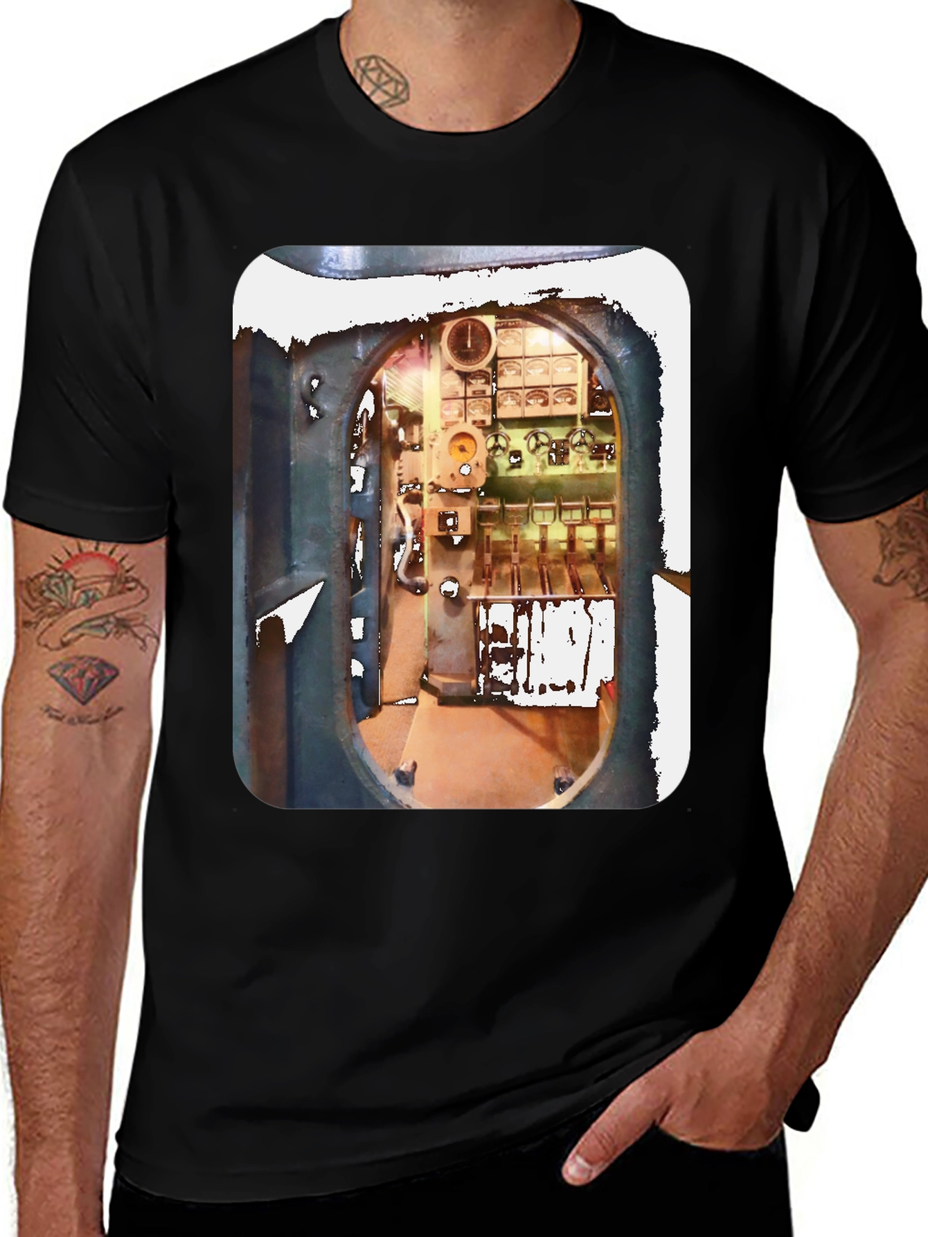 Variant 15 of Submarine Control Room Graphic Tee
