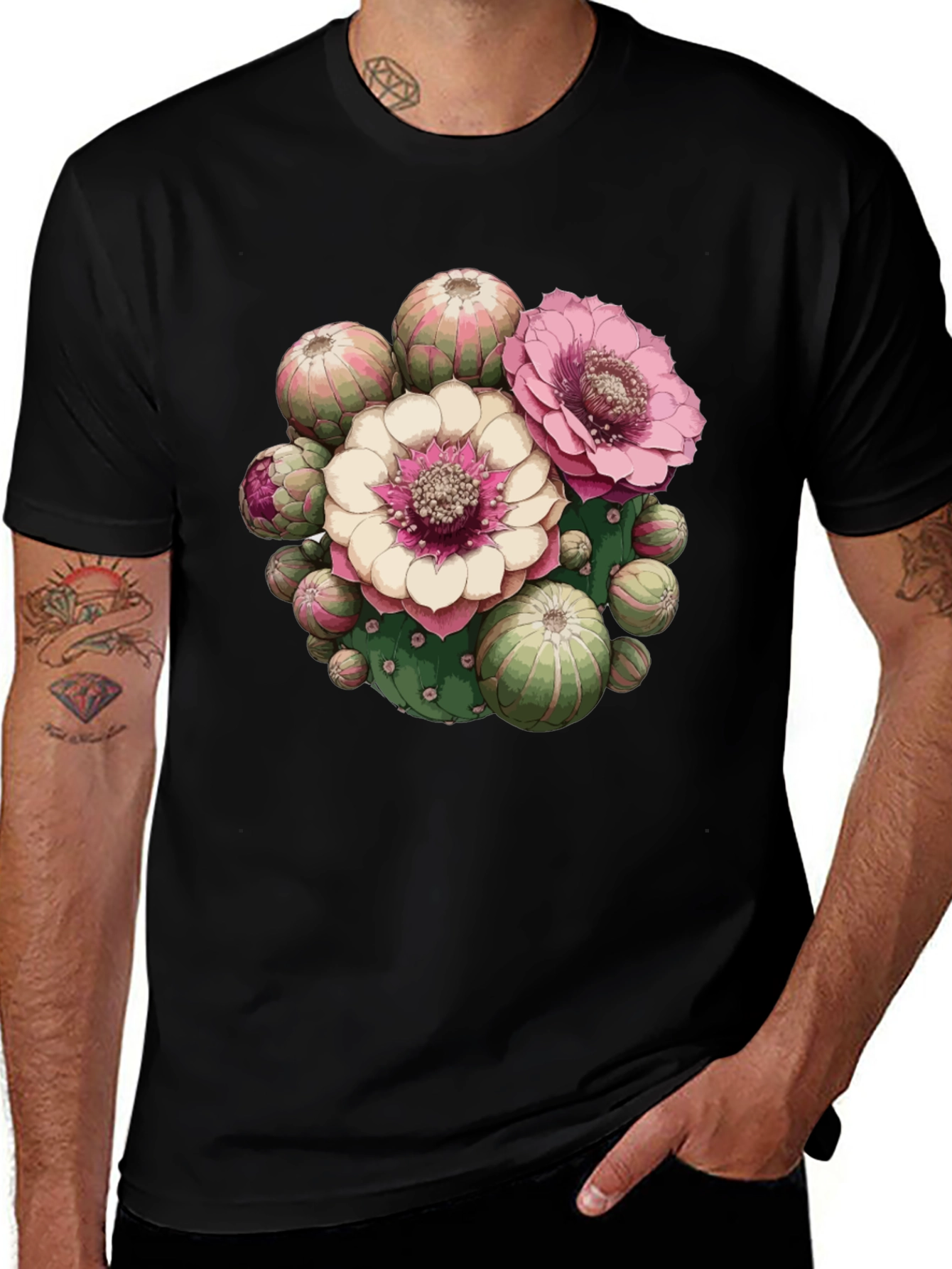 Variant 12 of Cactus Bloom Graphic Tee - Desert Flower Shirt