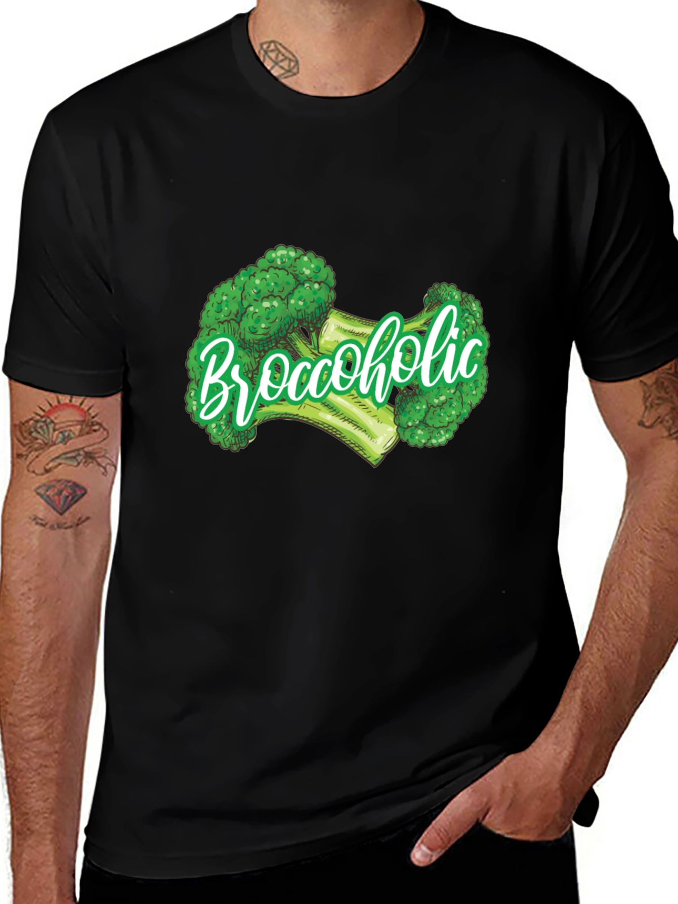 Variant 26 of Broccoholic Graphic Tee - Funny Broccoli Lover T-Shirt