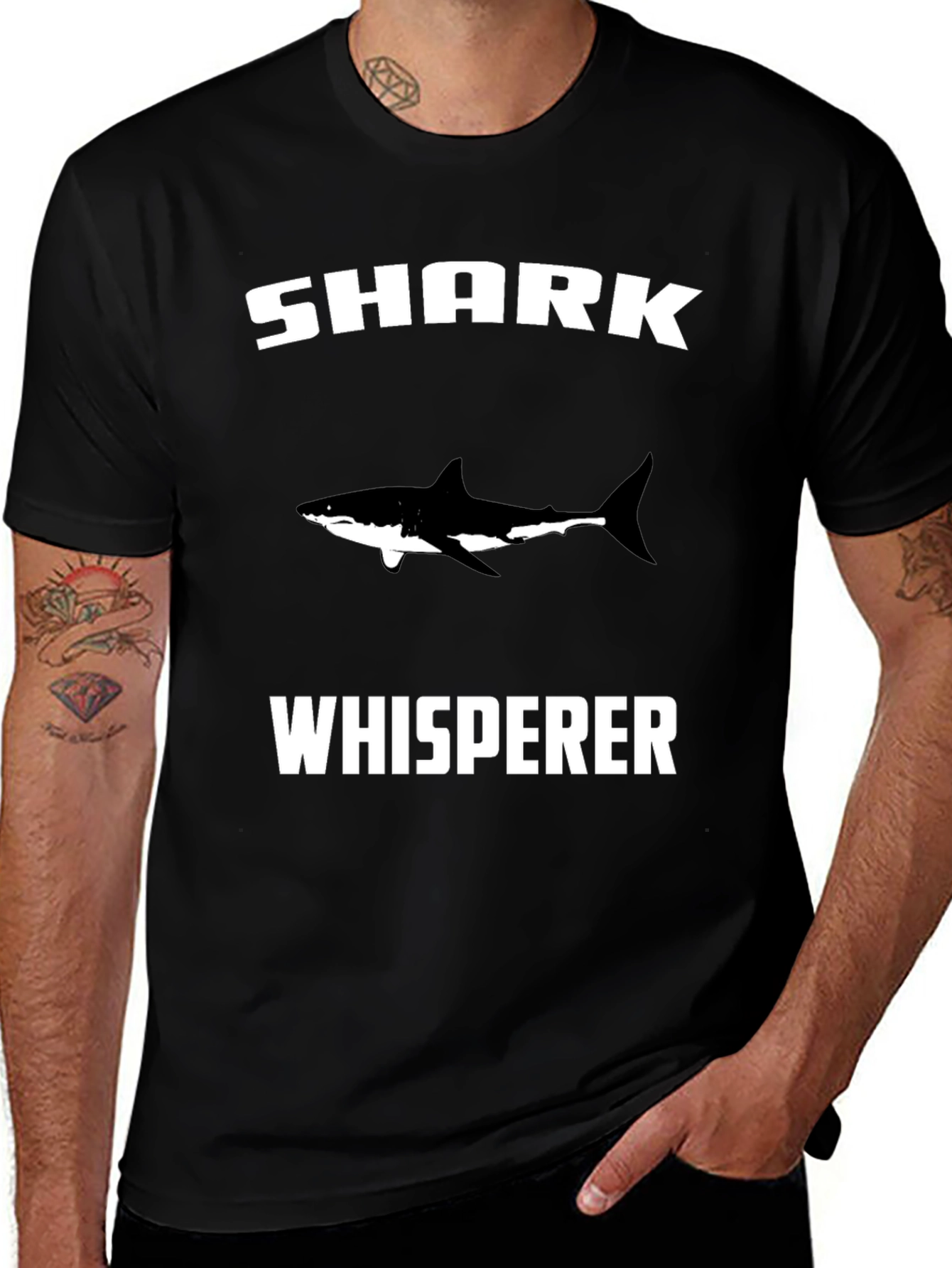 Variant 10 of Shark Whisperer Graphic Tee - Black
