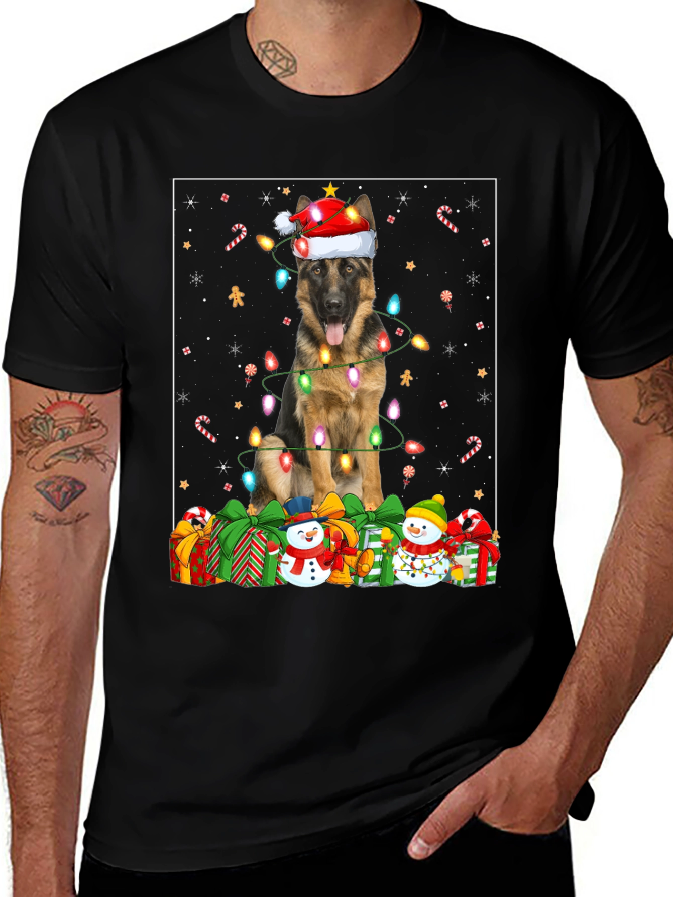 Festive Dog Christmas T-Shirt