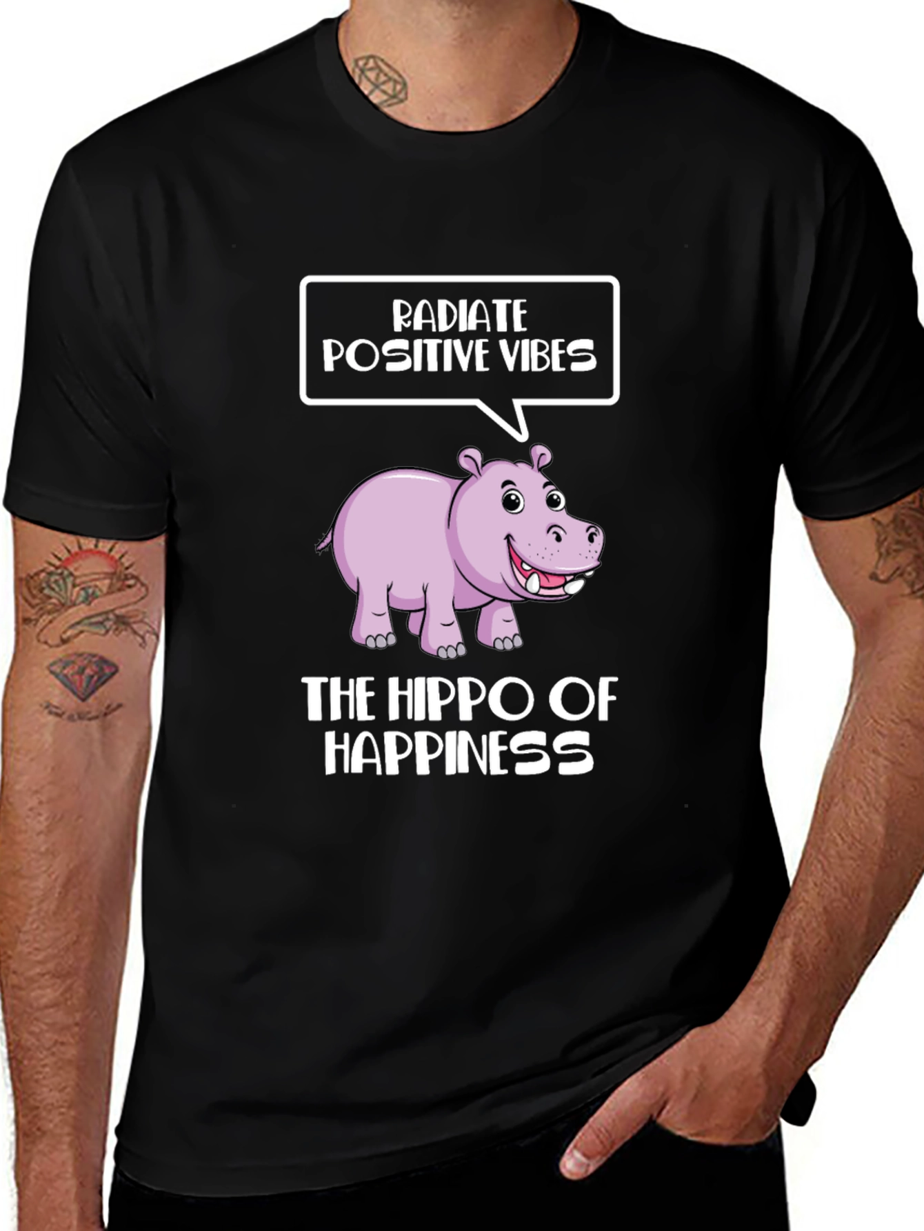Variant 13 of Radiate Positive Vibes Hippo T-Shirt