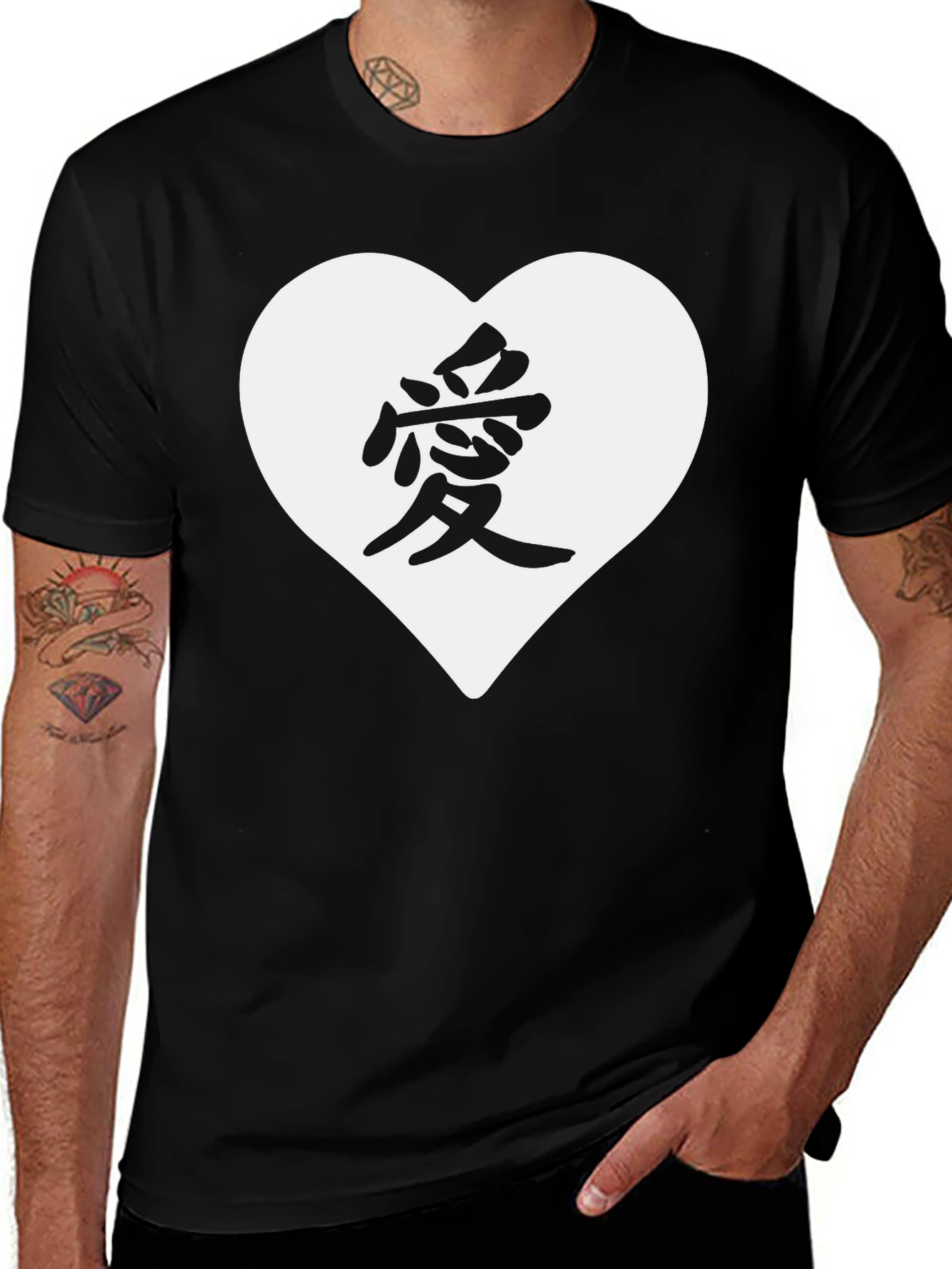 Variant 9 of Love Heart T-Shirt - Black