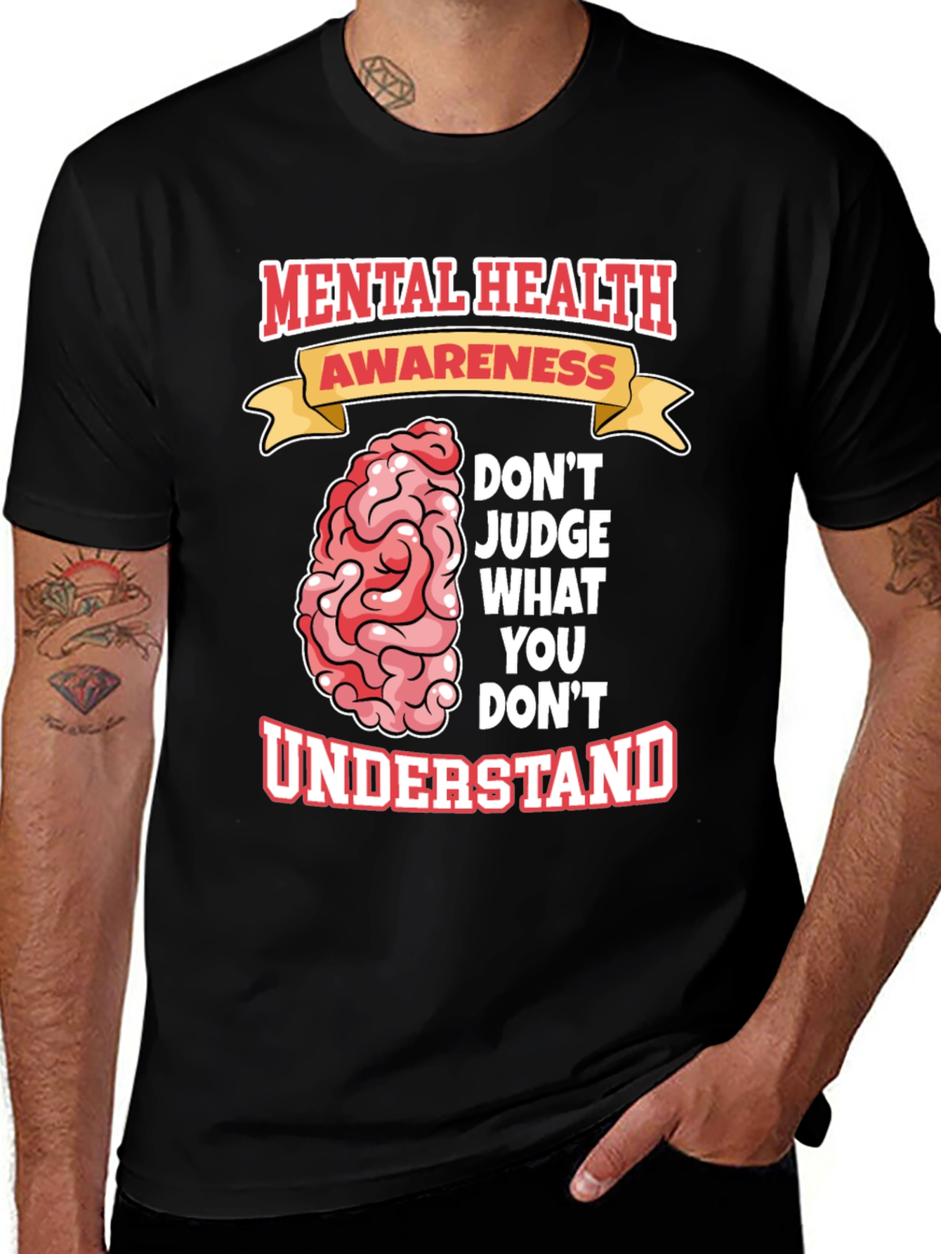 Variant 12 of Mental Health Awareness Graphic Tee - Don't Judge