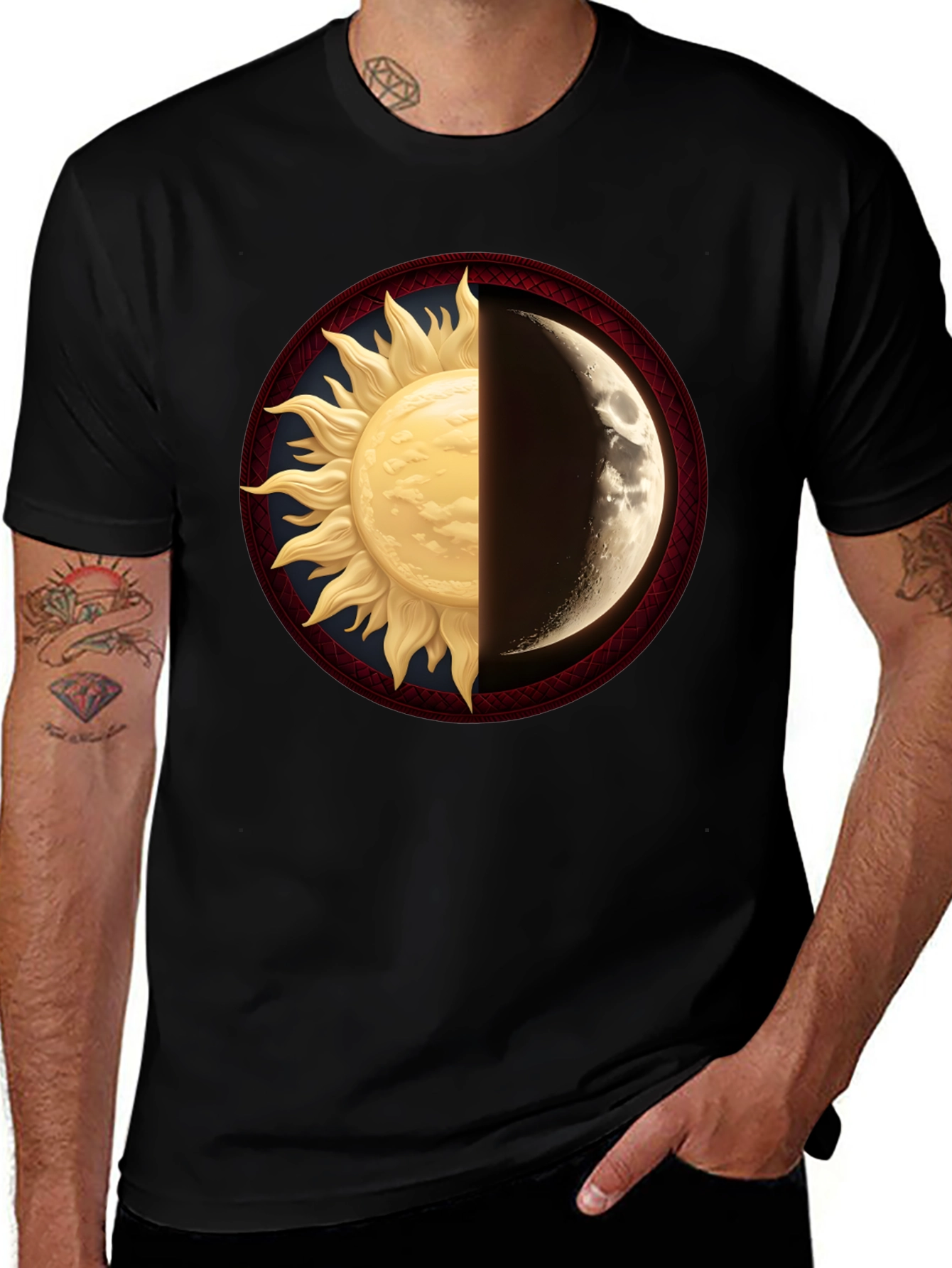 Variant 11 of Sun and Moon Graphic Tee - Celestial Balance