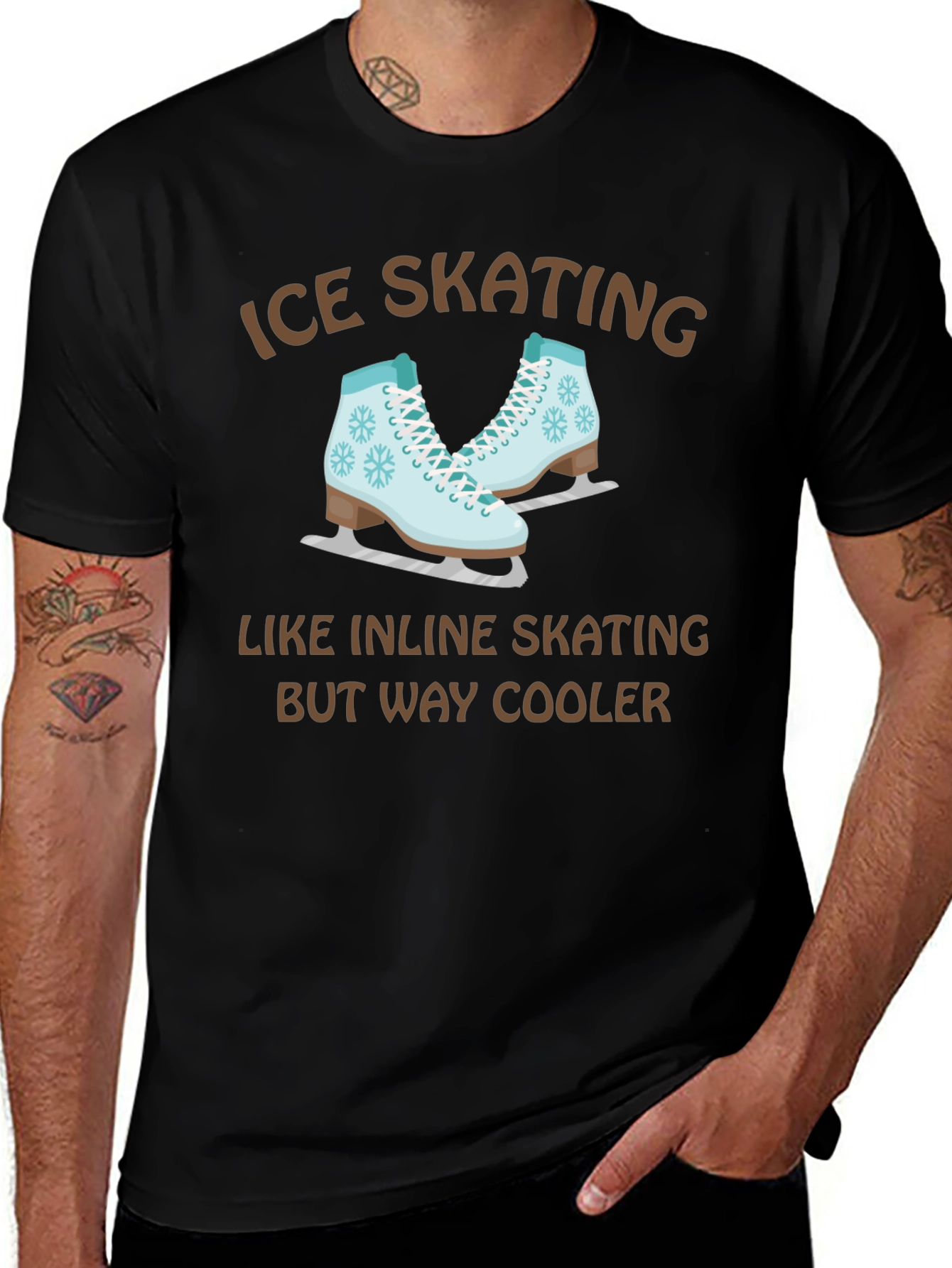 Variant 9 of Ice Skating T-Shirt - Cooler Than Inline Skating!
