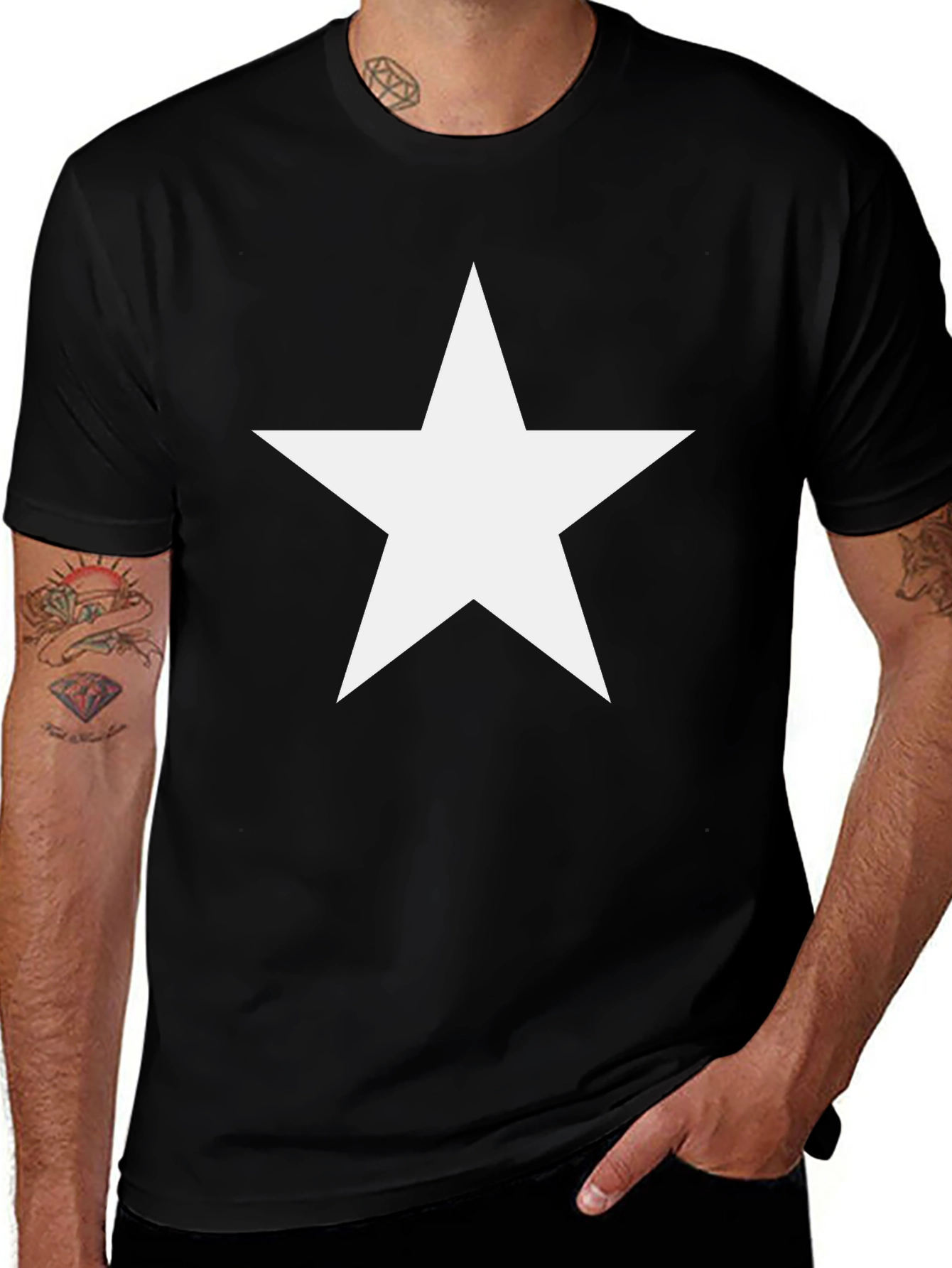Variant 16 of Bold Star Graphic Black T-Shirt