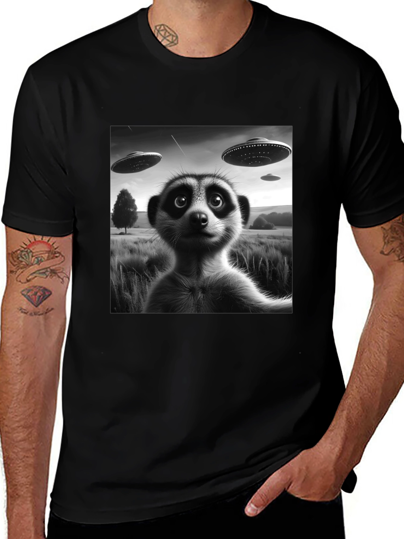 Variant 12 of Meerkat UFO Black Graphic Tee