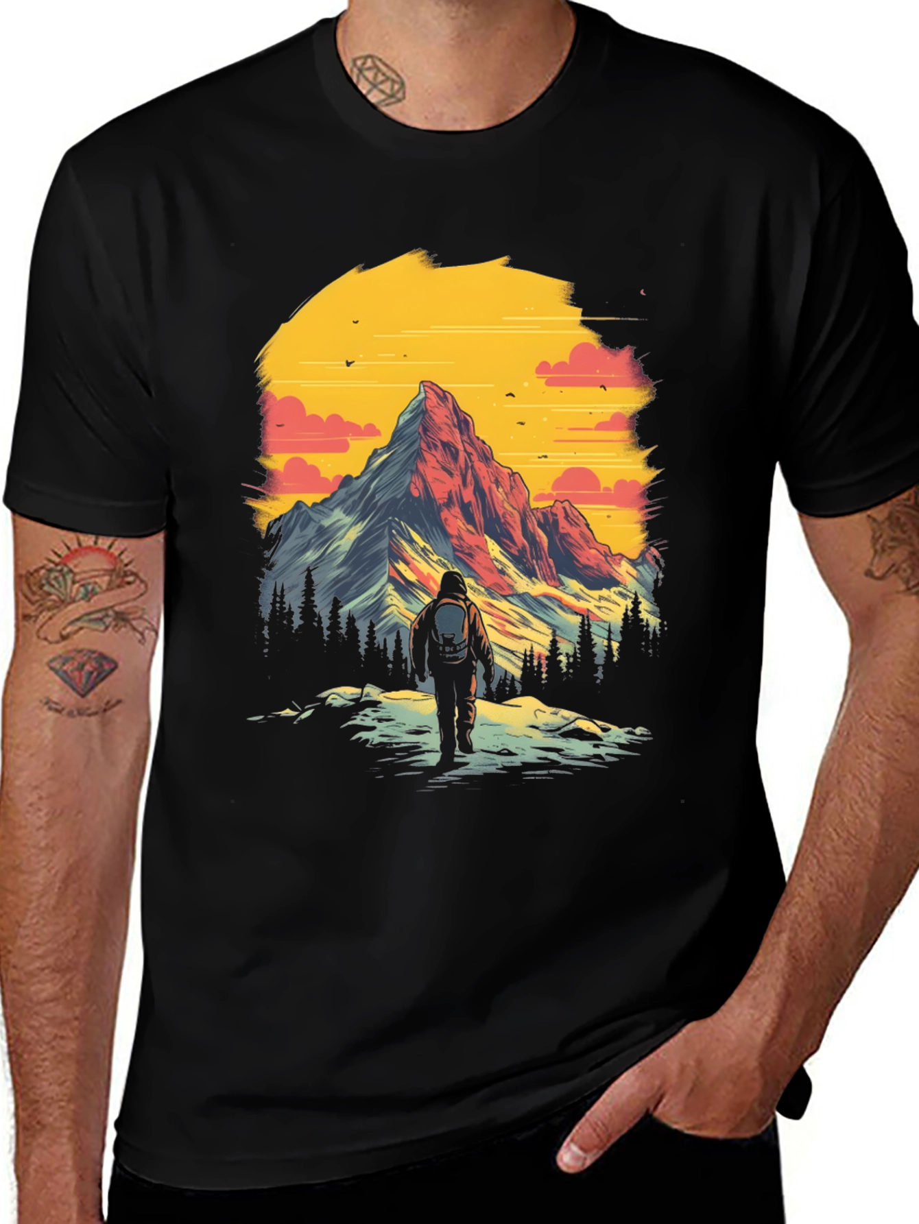 Variant 24 of Mountain Adventure Graphic Tee - Black