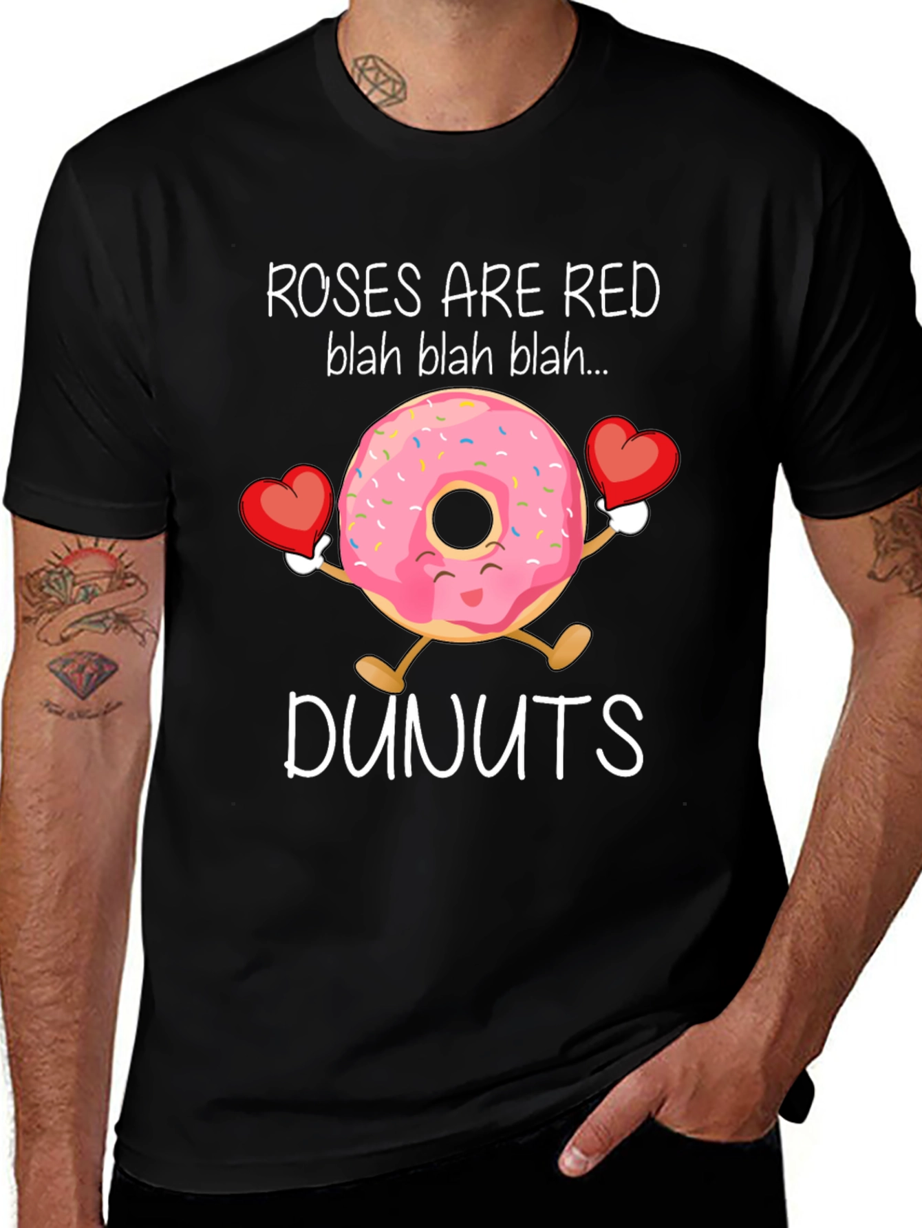 Roses Are Red Dunuts T-Shirt Valentine's Day Gift