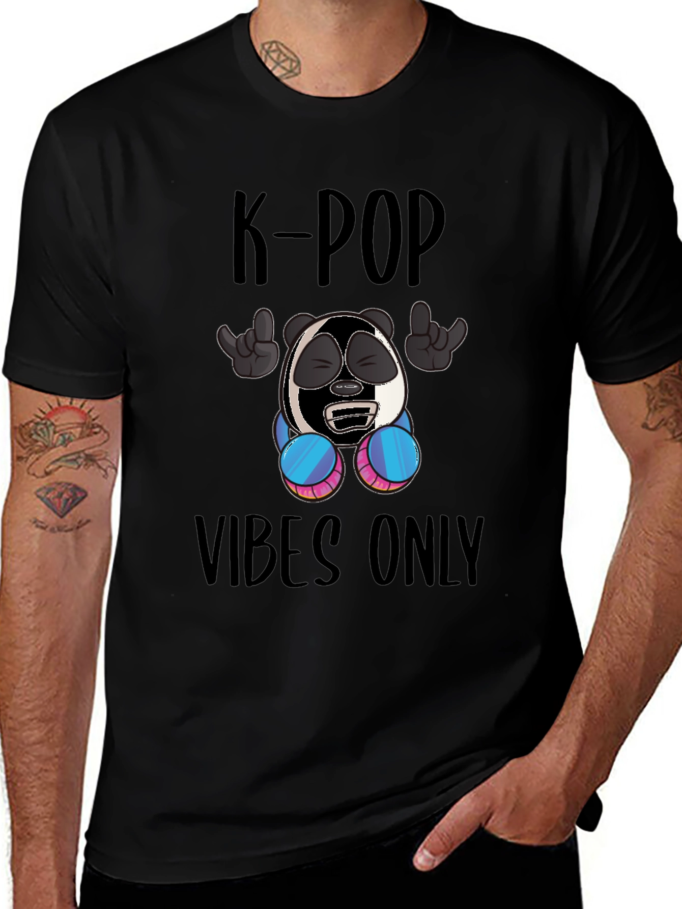 Variant 26 of K-Pop Vibes Only Graphic Tee - Fun Style