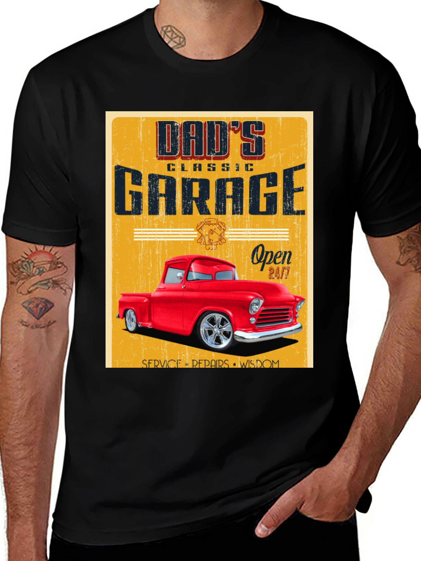 Variant 23 of Dad's Garage Classic Truck T-Shirt