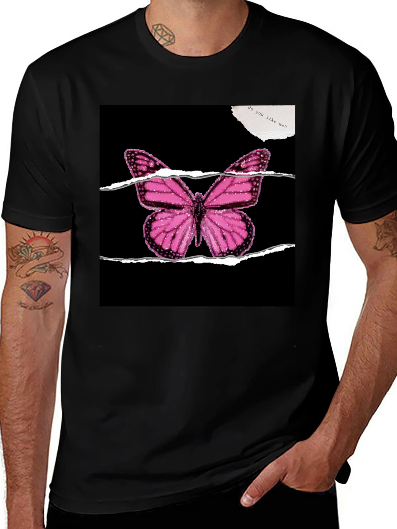 Variant 3 of Butterfly Graphic Black T-Shirt