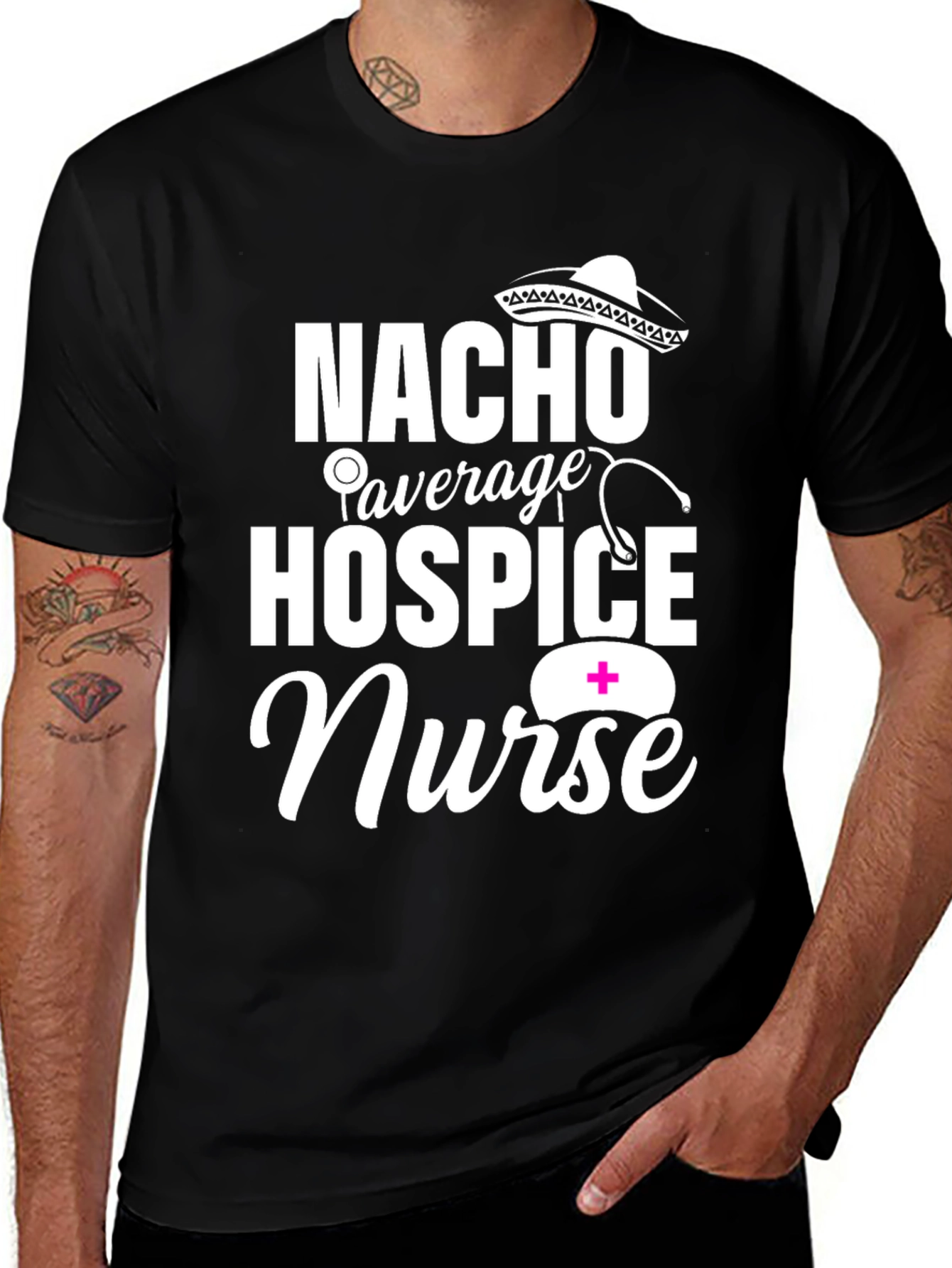 Nacho Average Hospice Nurse Graphic T-Shirt