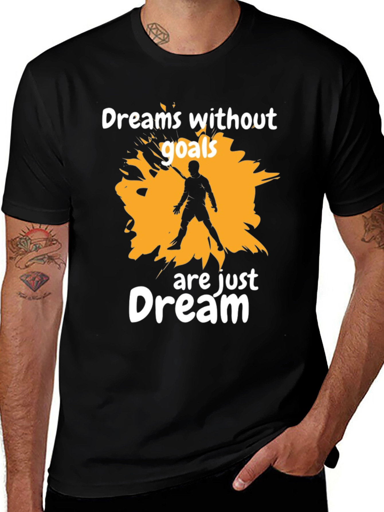 Variant 11 of Dreams Without Goals Graphic Tee - Motivational Black T-Shirt