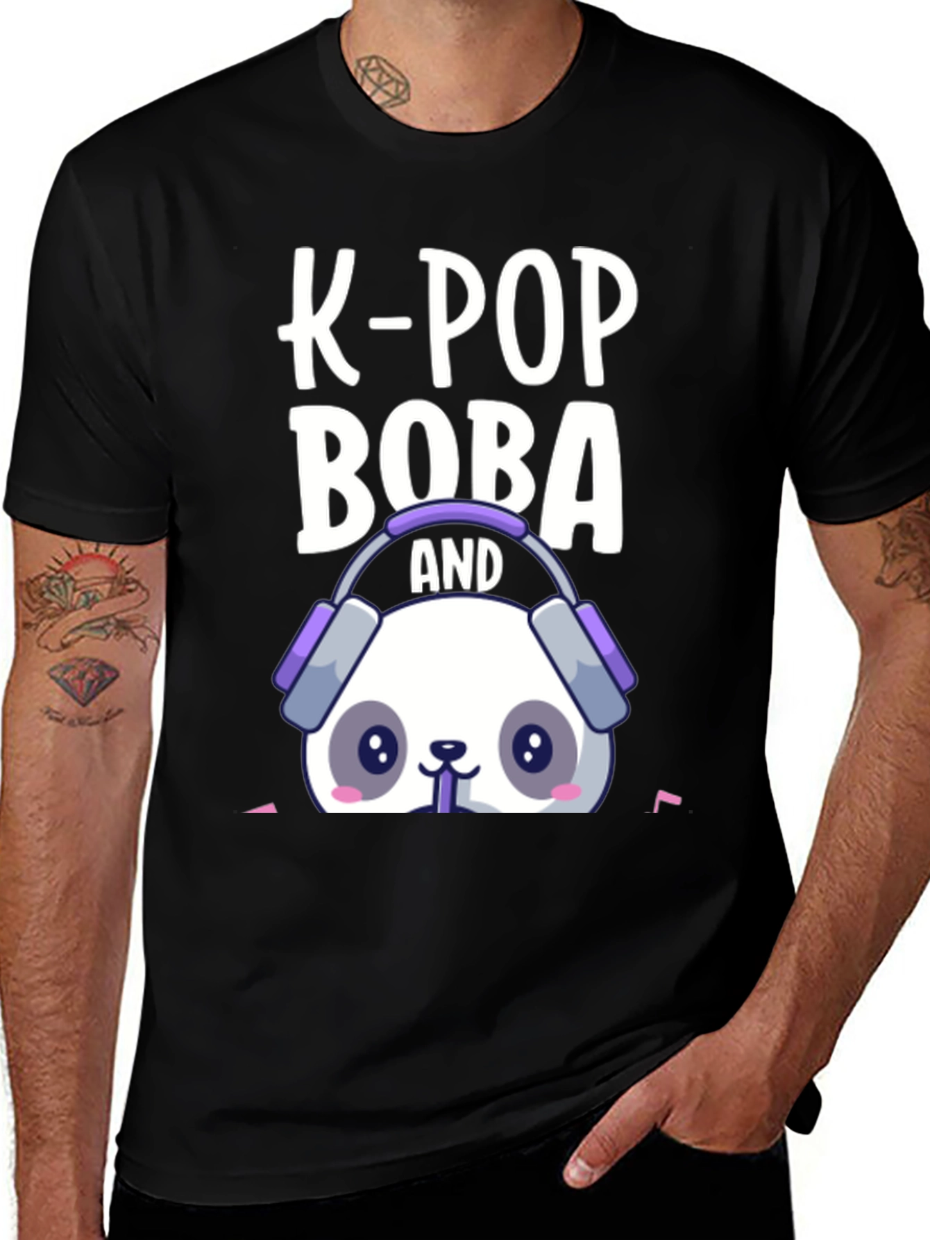 K-Pop Boba and Panda T-Shirt