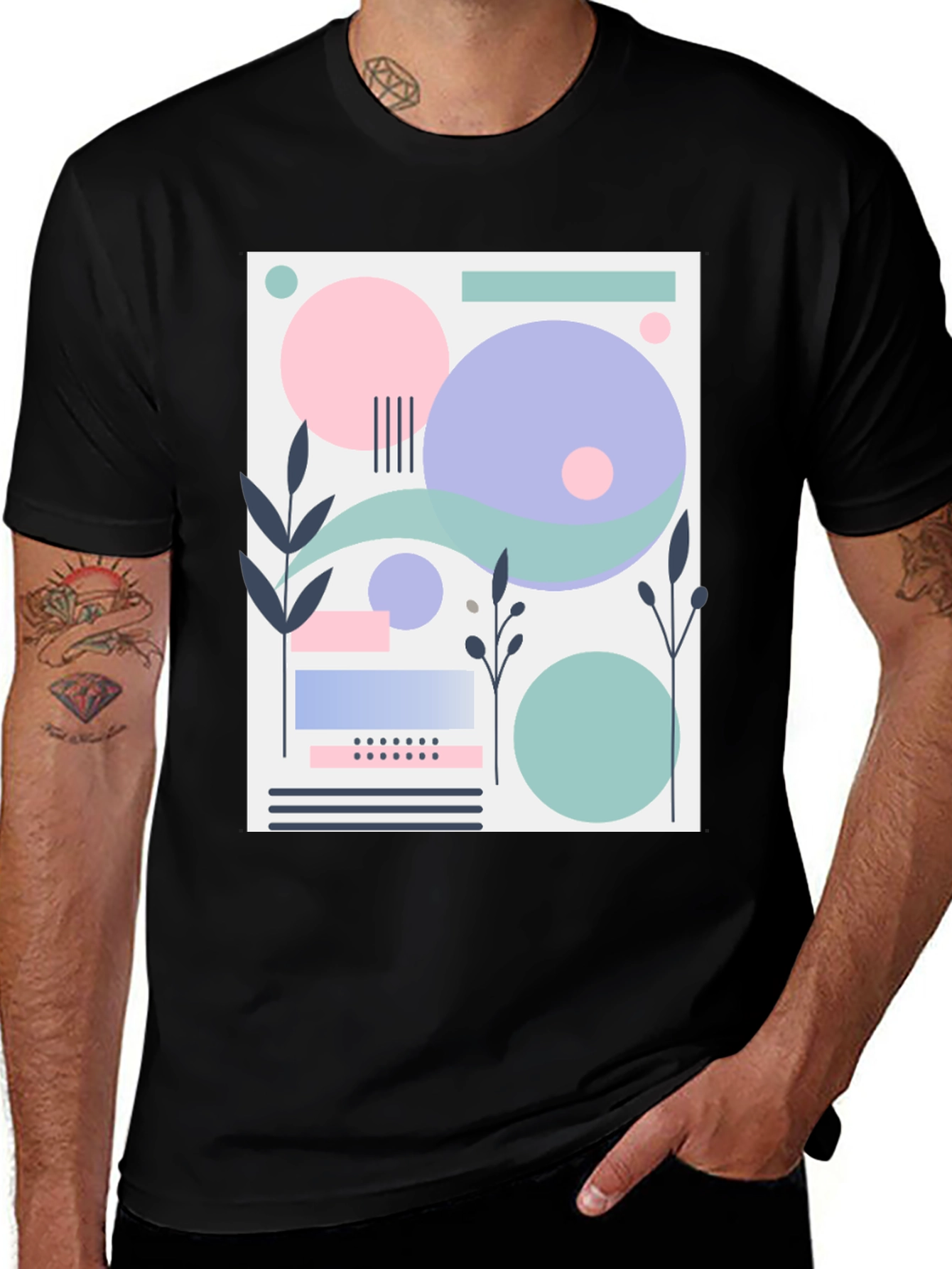Variant 12 of Abstract Geometric Design T-Shirt - Modern Art Tee