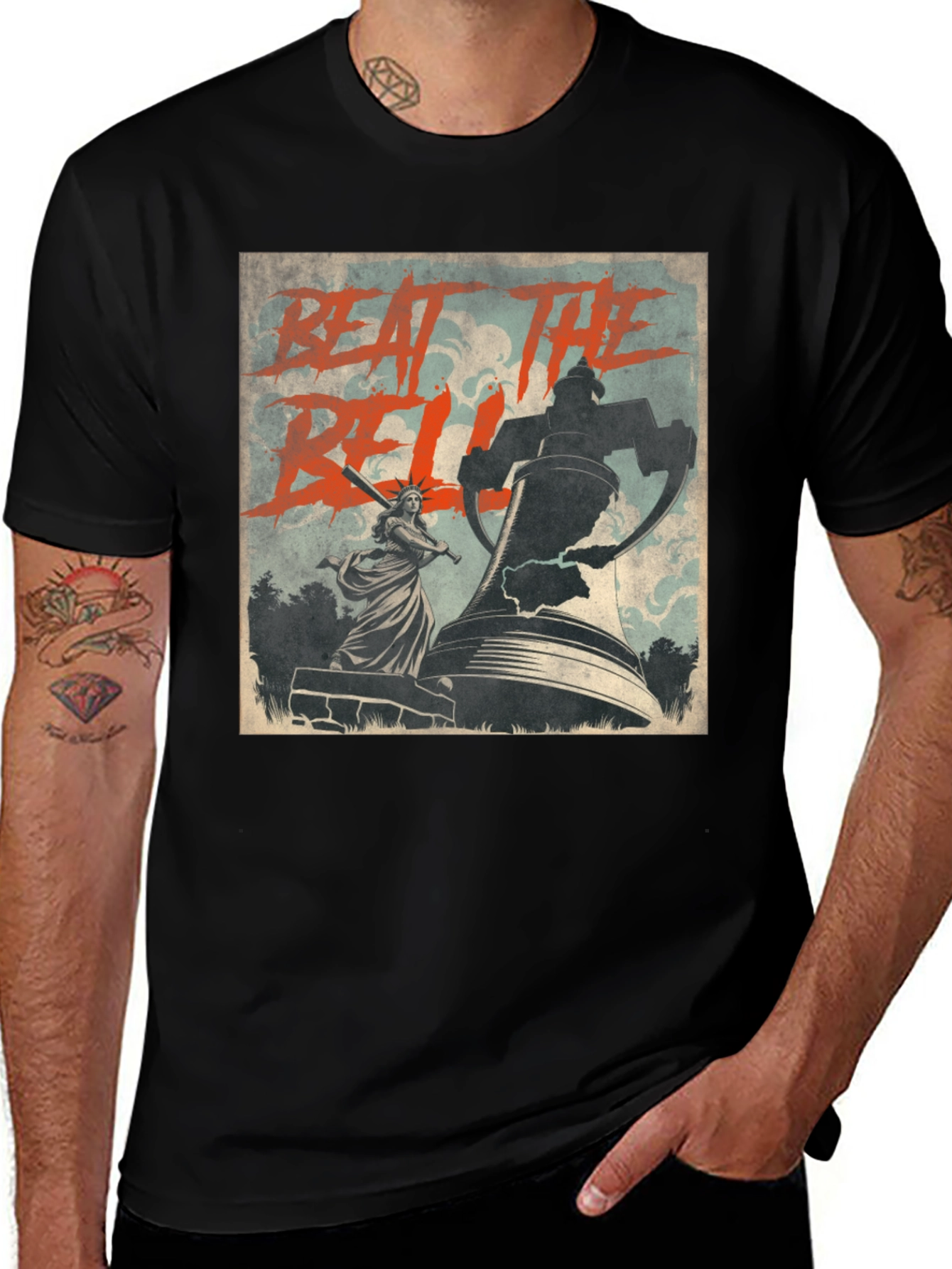 Beat The Bell T-Shirt Statue of Liberty Graphic Tee