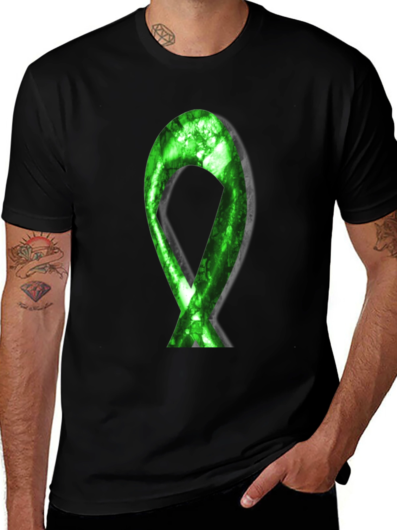Green Ribbon Graphic Tee - Awareness & Support