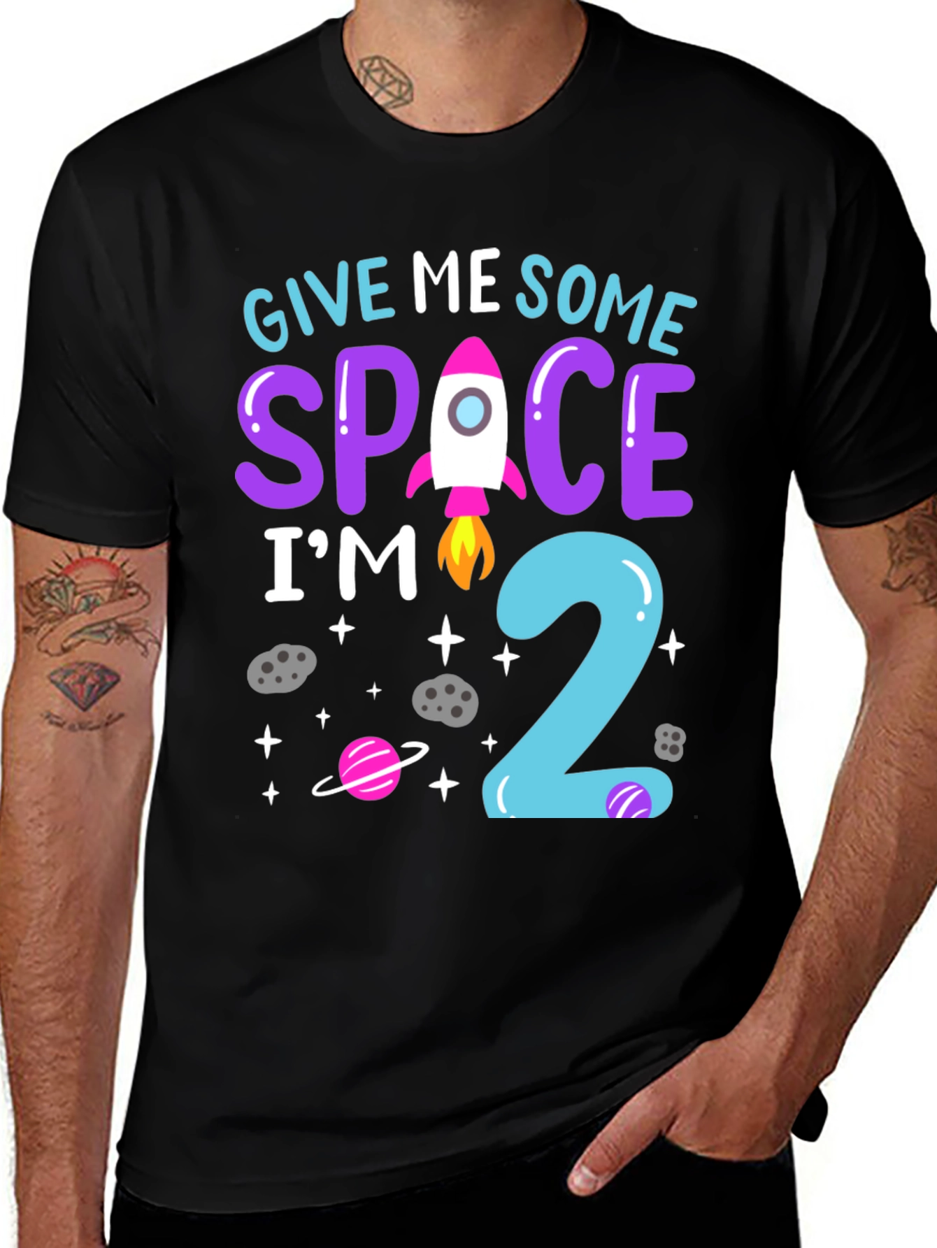 Variant 17 of Give Me Some Space I'm 2 Toddler T-Shirt