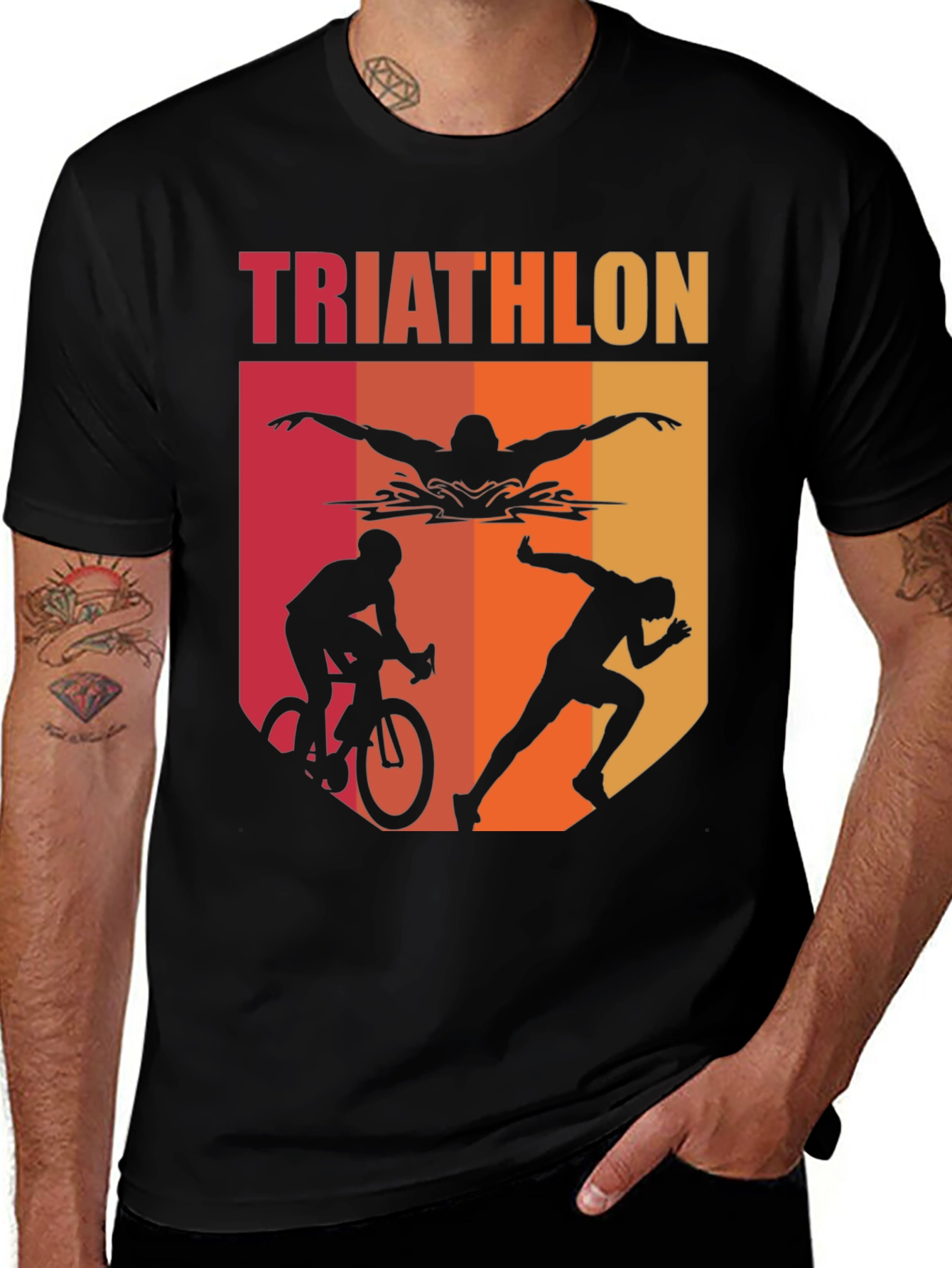 Variant 30 of Triathlon T-Shirt: Swim, Bike, Run Graphic Tee