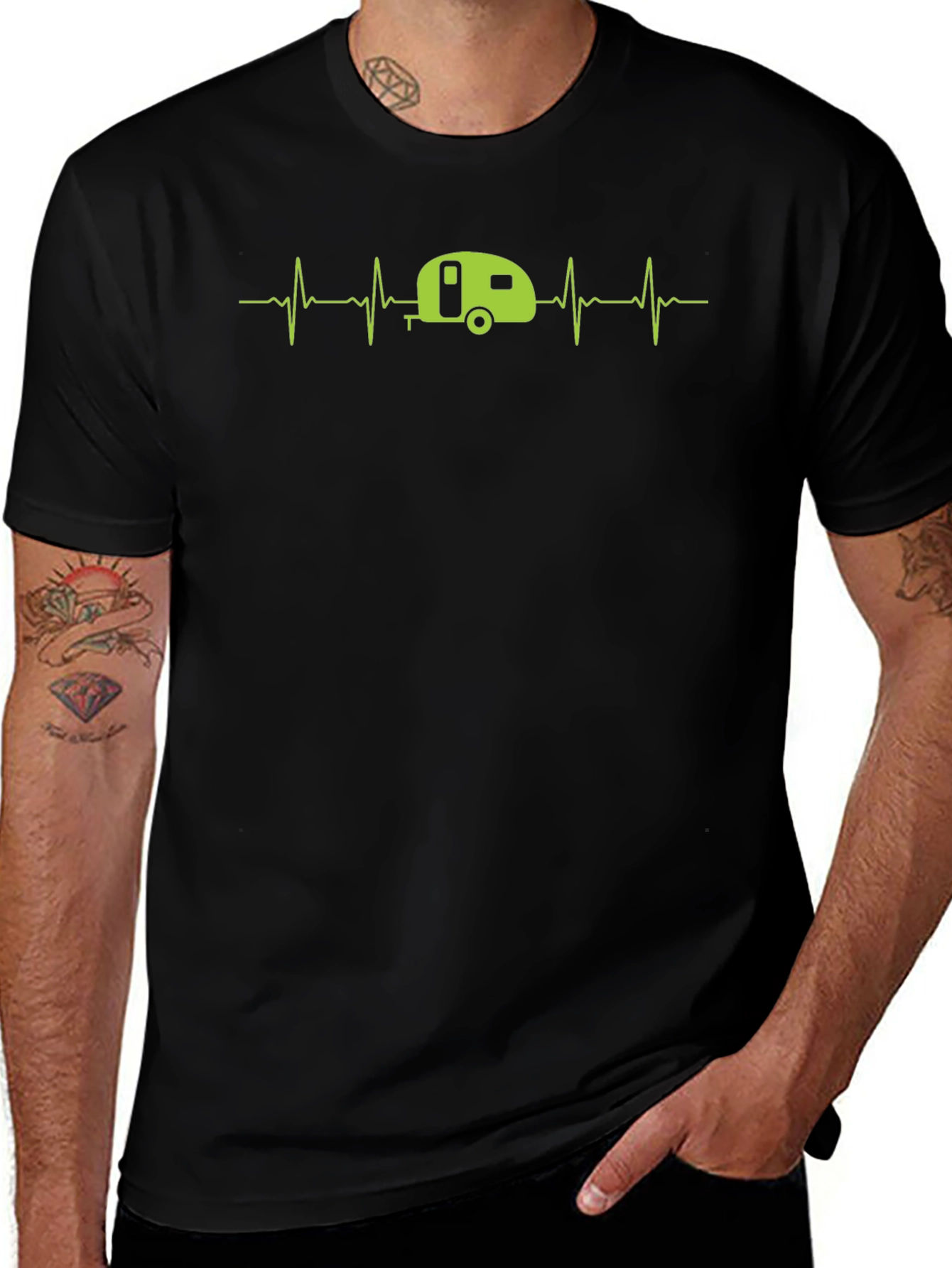 Camper Heartbeat T-Shirt - Camping Lover Tee