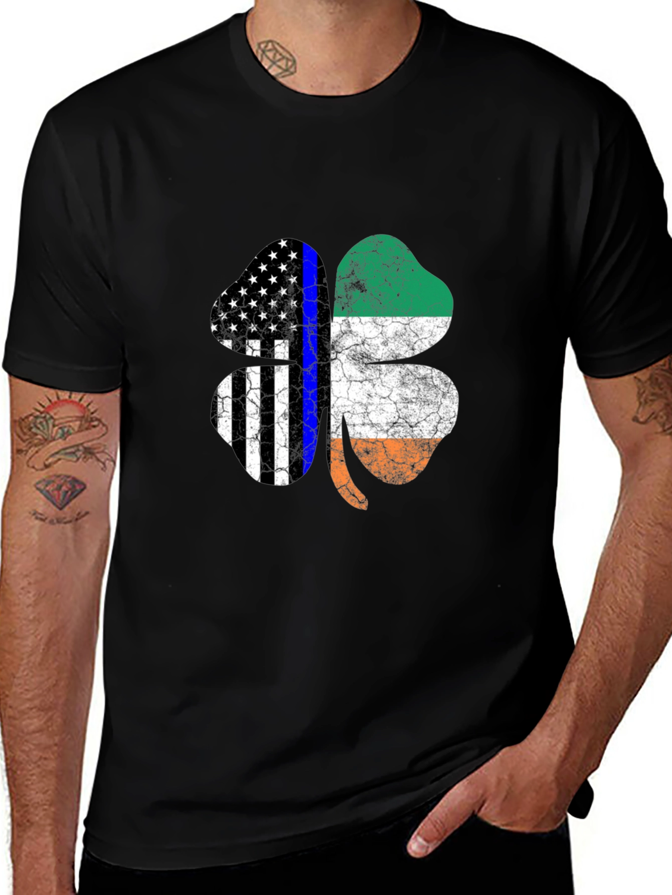Irish American Flag Shamrock T-Shirt