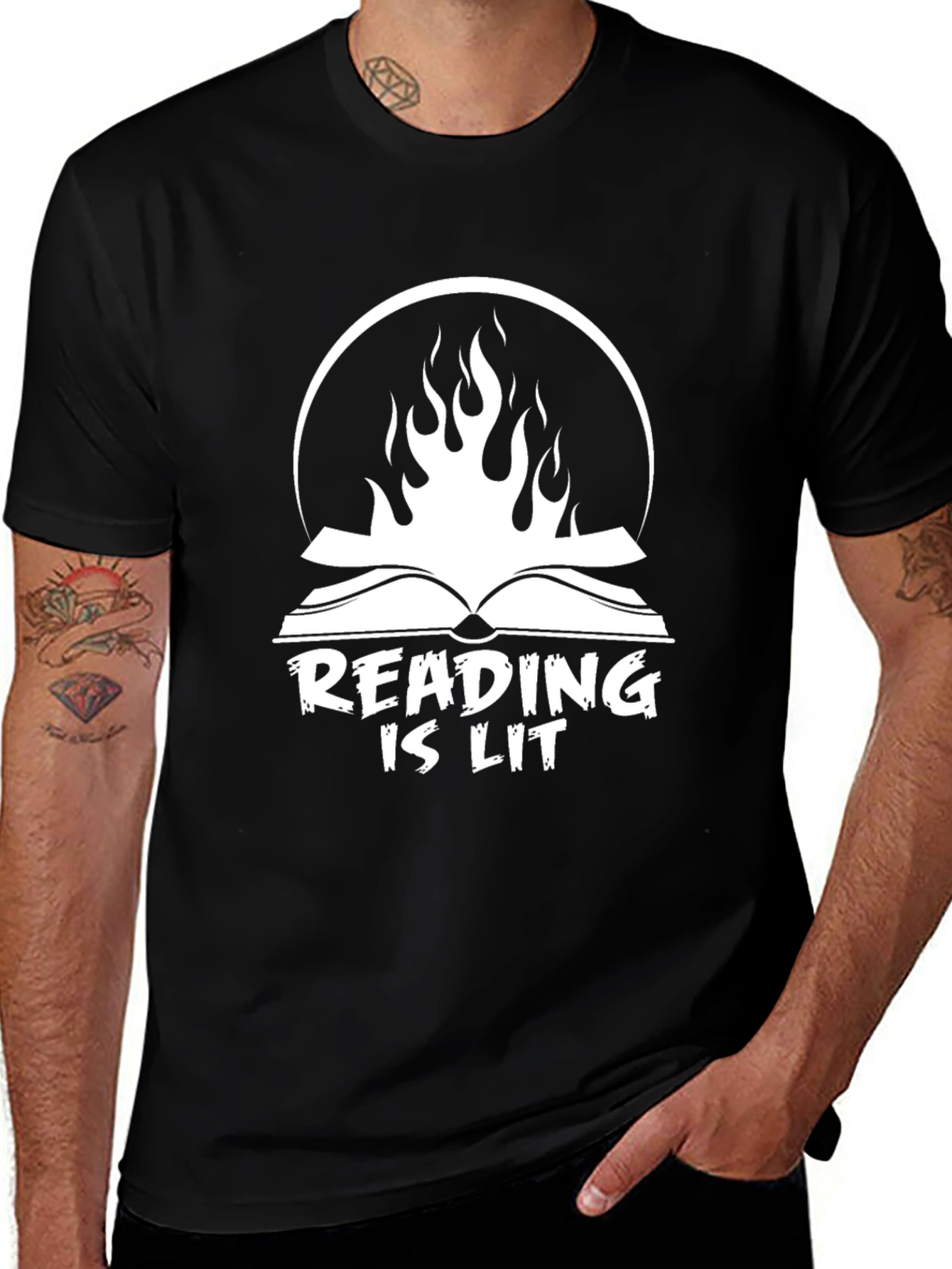 Black Reading Is Lit T-Shirt main image