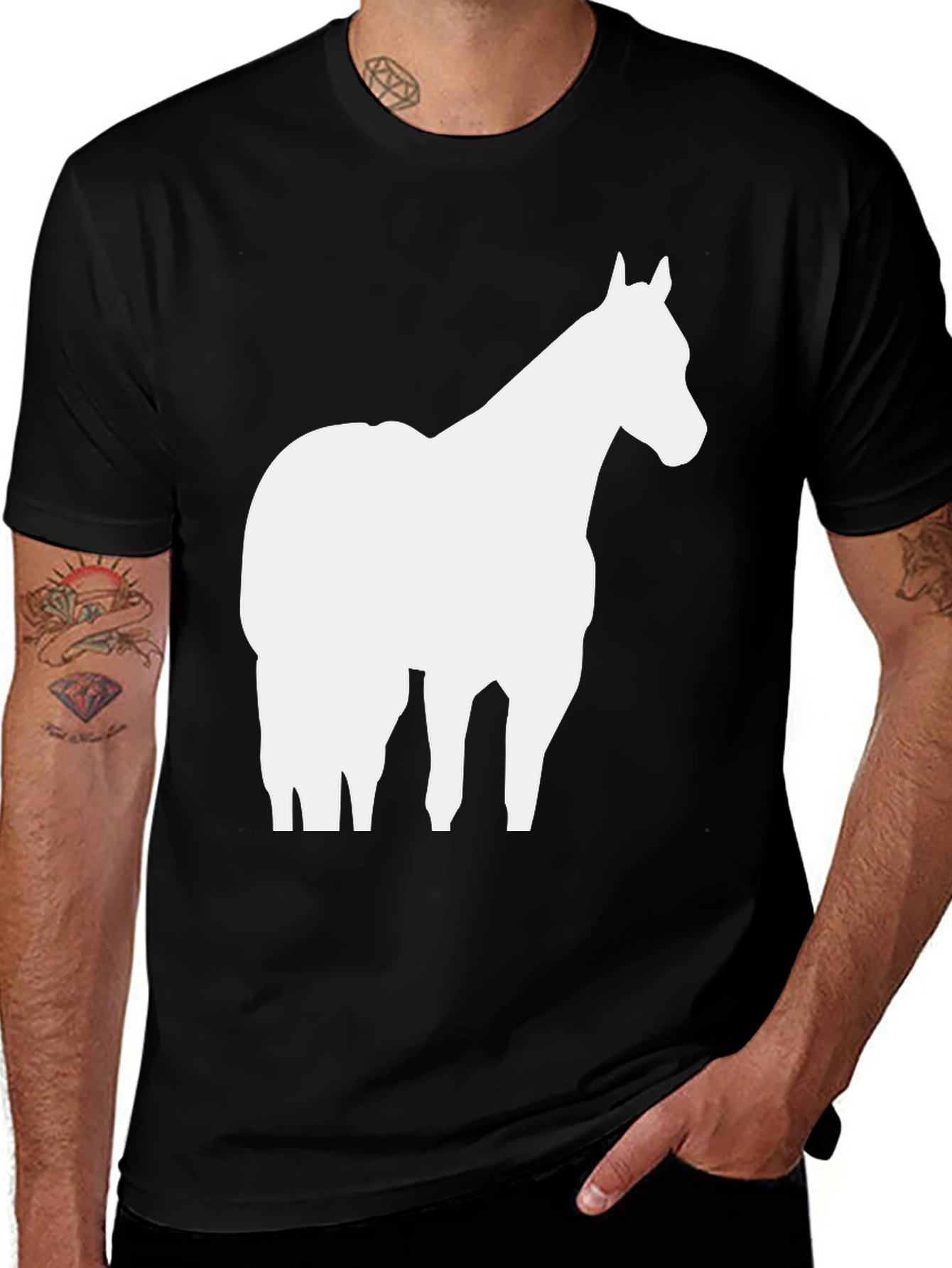 Variant 30 of Horse Silhouette Graphic Tee - Unisex Cotton T-Shirt