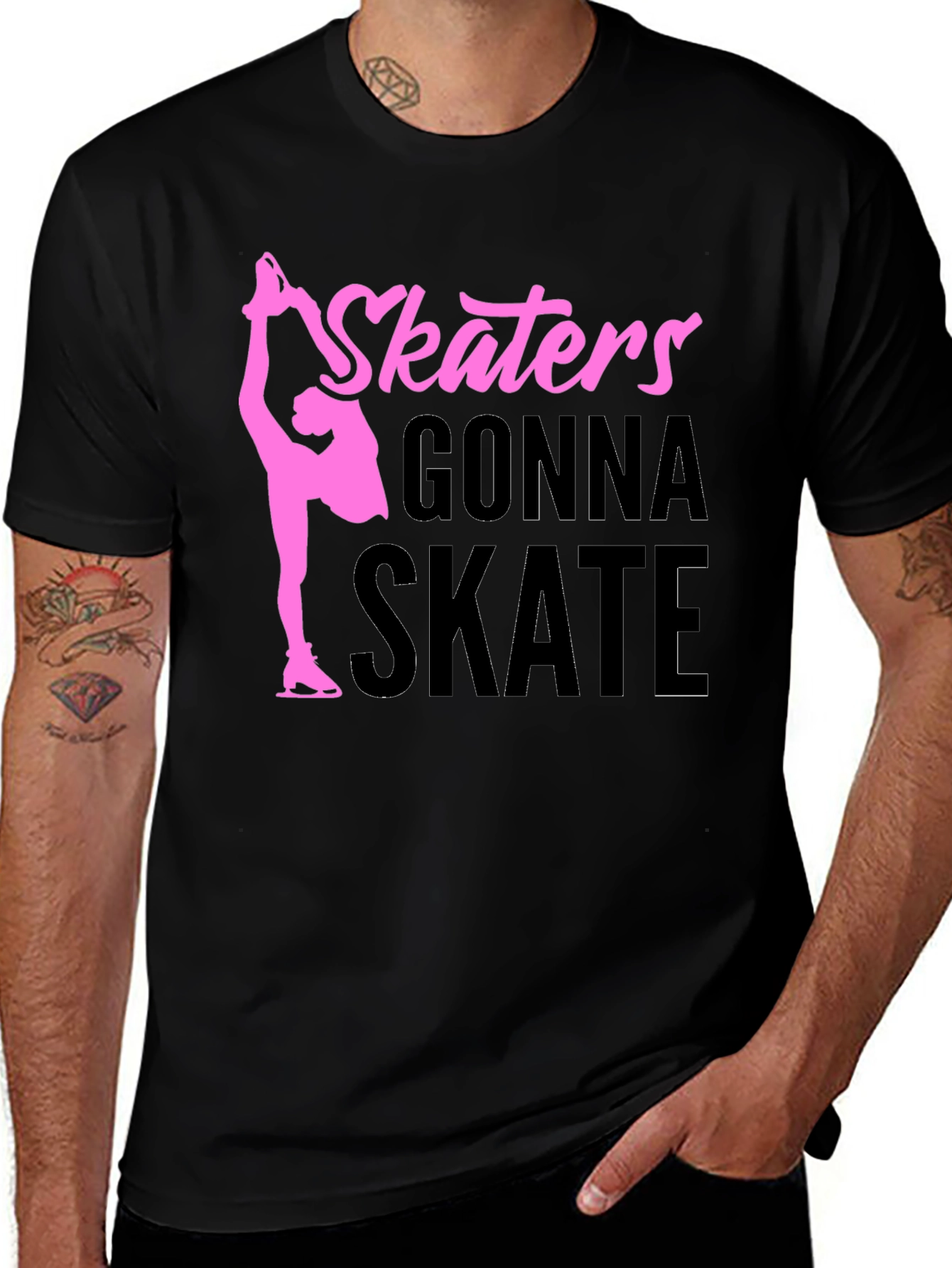 Skaters Gonna Skate Black Graphic Tee