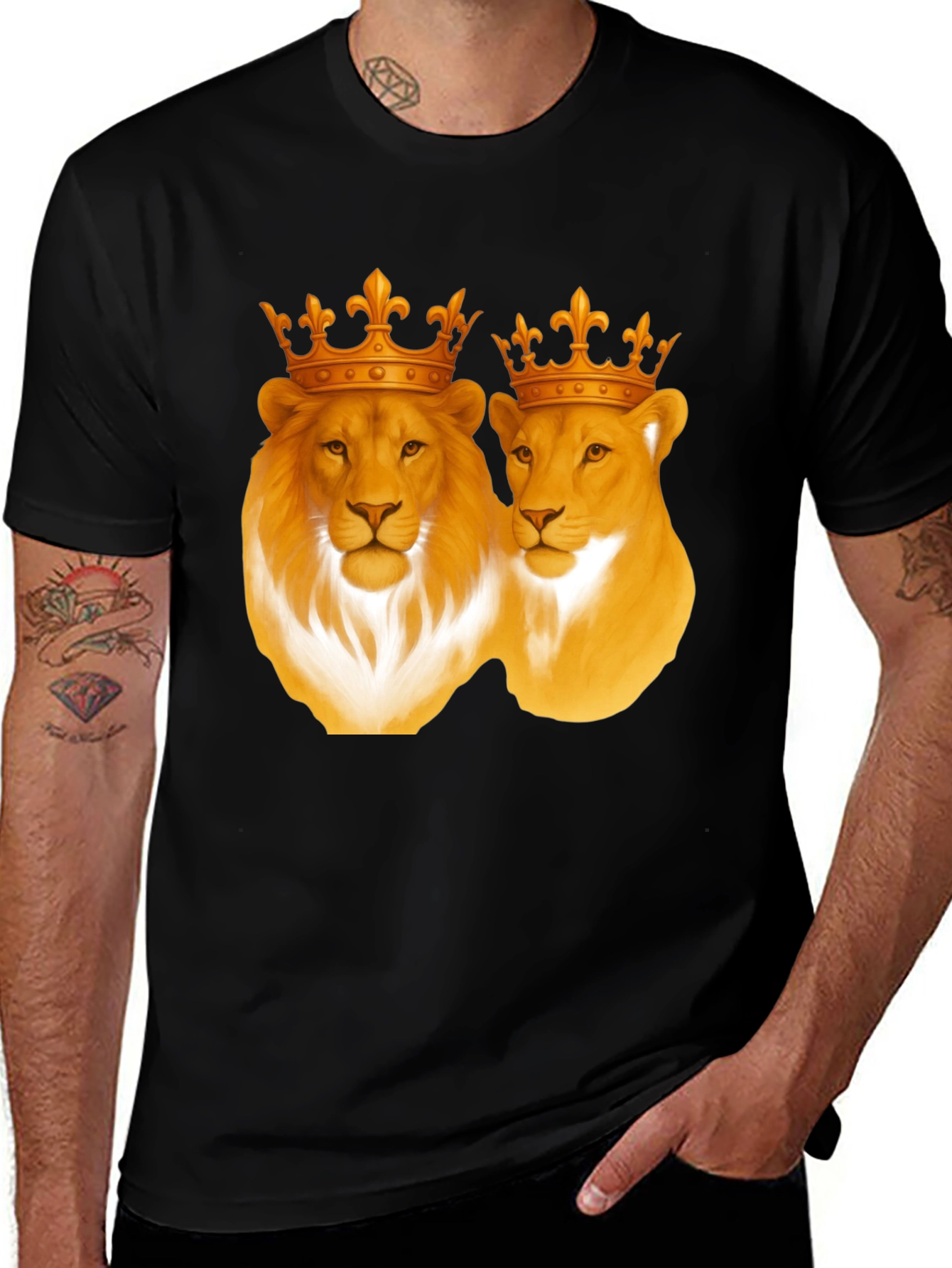 Variant 11 of Lion King & Queen Black T-Shirt