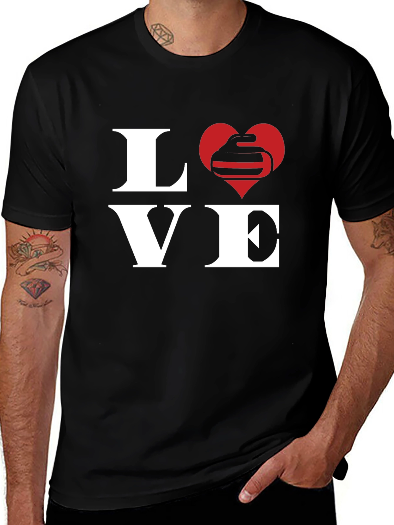 Love Curling Black T-Shirt