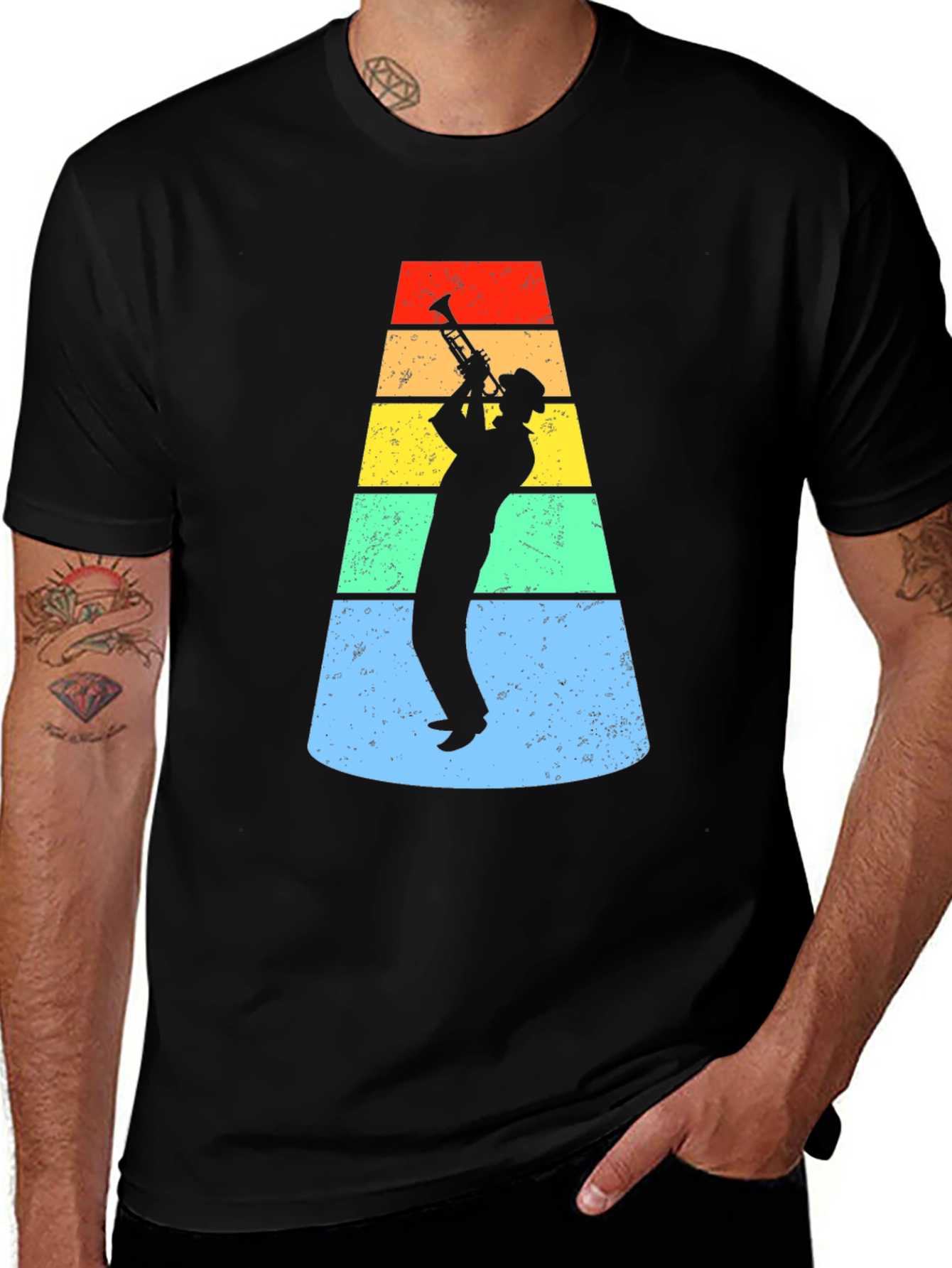 Variant 21 of Retro Trumpet Player Graphic Tee