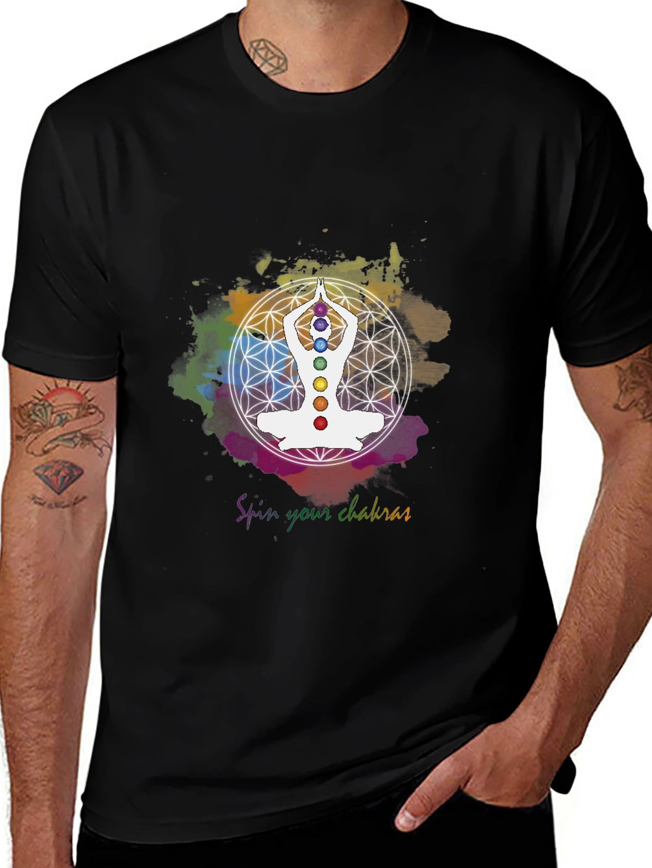 Variant 18 of Chakra Meditation T-Shirt - Spiritual Yoga Design